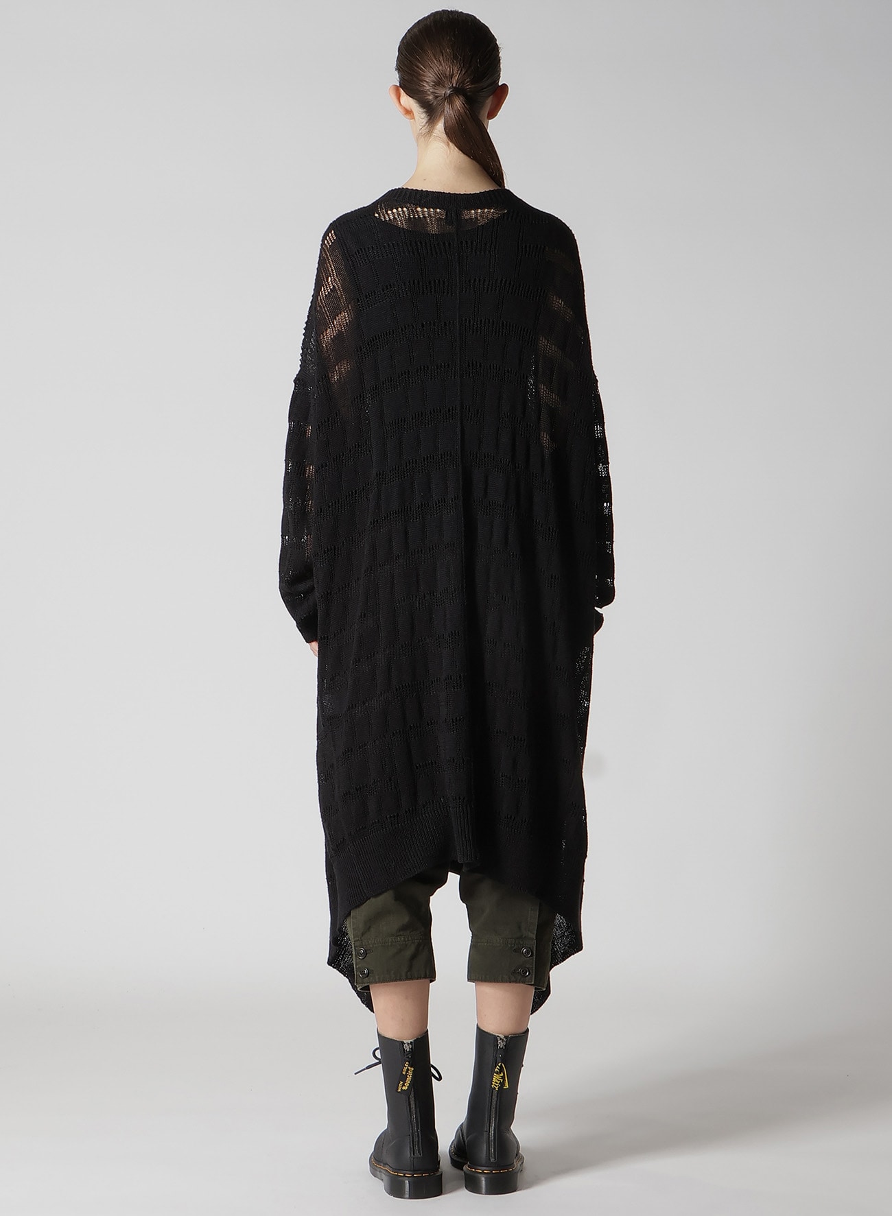 7G2P OPENWORK DRAPE LONG CARDIGAN