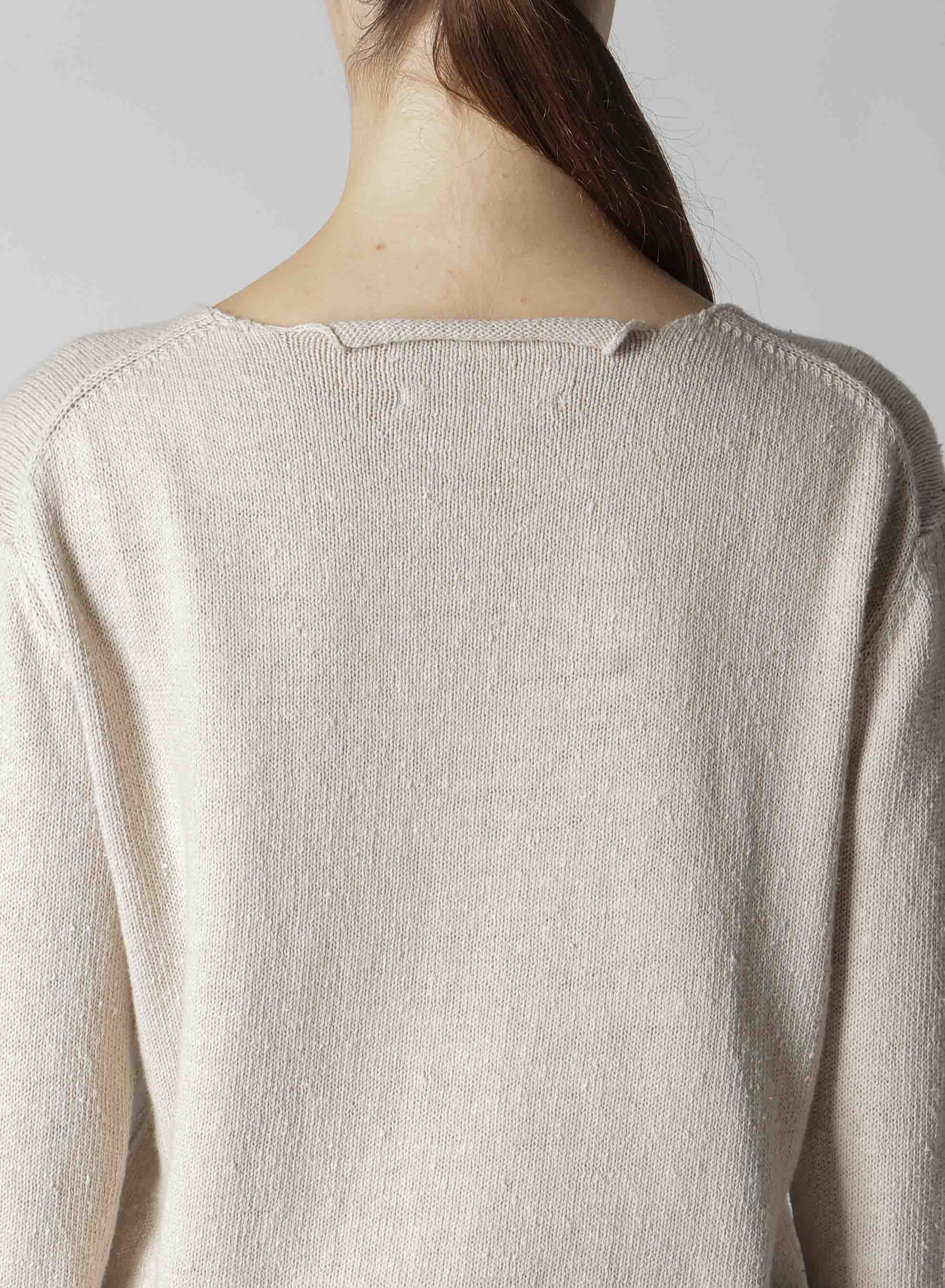 JERSEY INTARSIA SKULL ROUND NECK PULLOVER