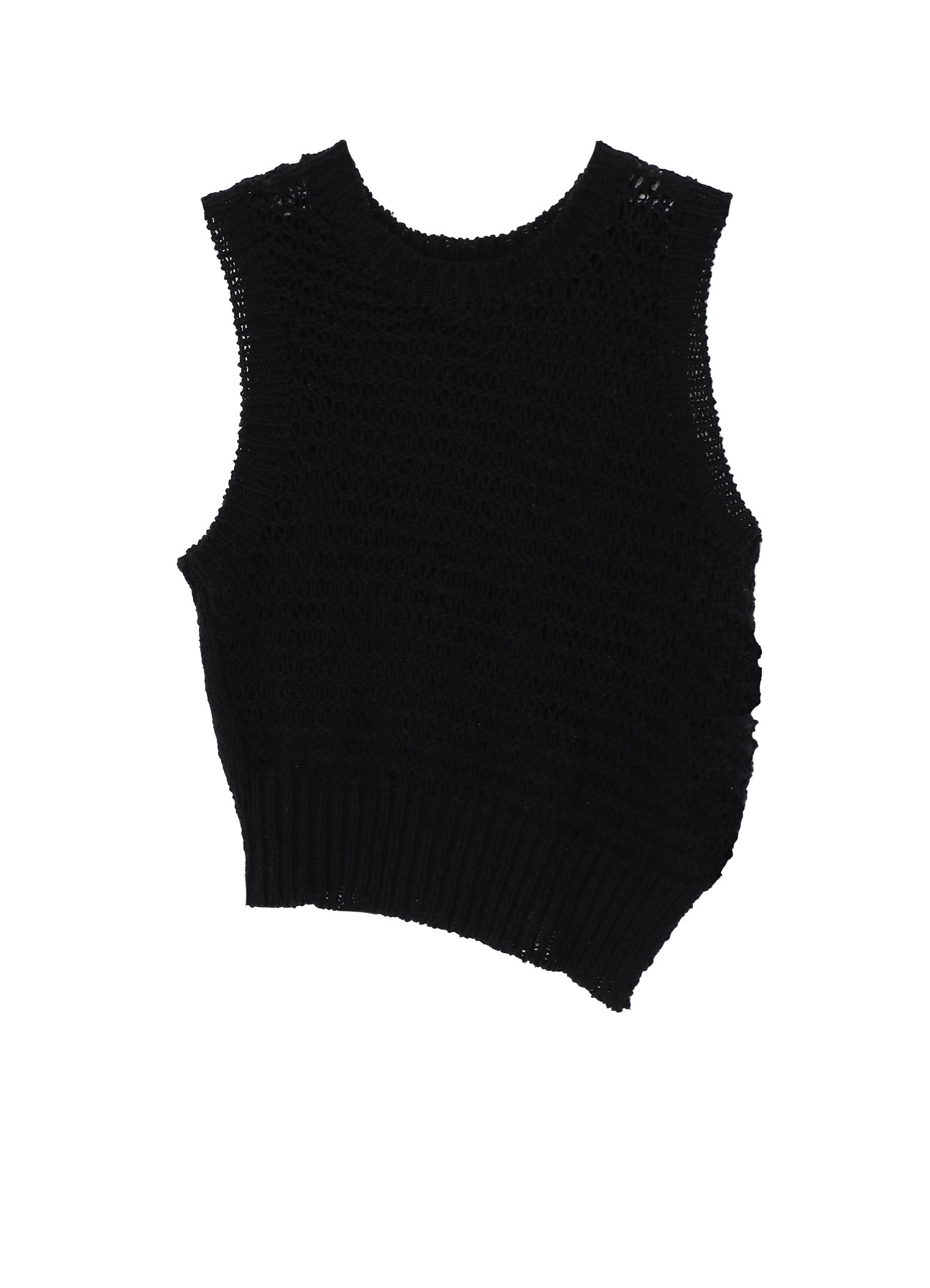 DAMAGE PROCESSED STRIPE JERSEY UNBALANCED VEST