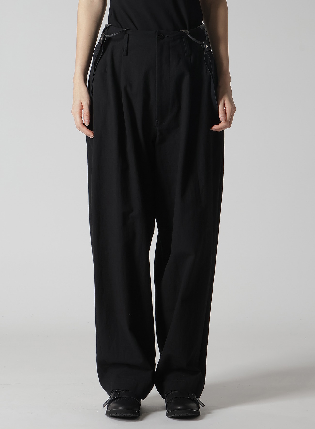 COTTON TWILL SUSPENDER PANTS