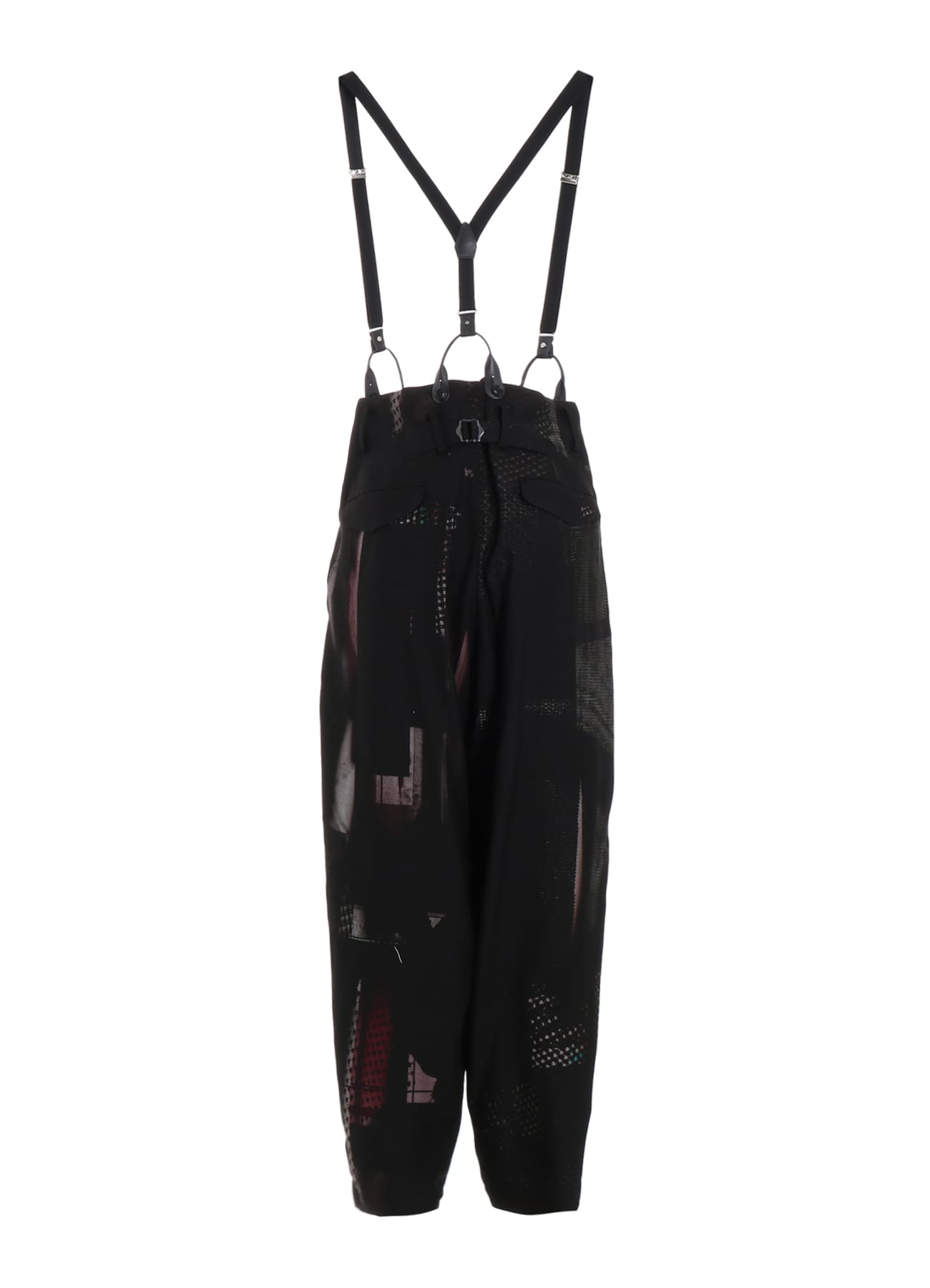 CU/DUNGAREE TWILL DARK NEON PRINT SUSPENDER PANTS