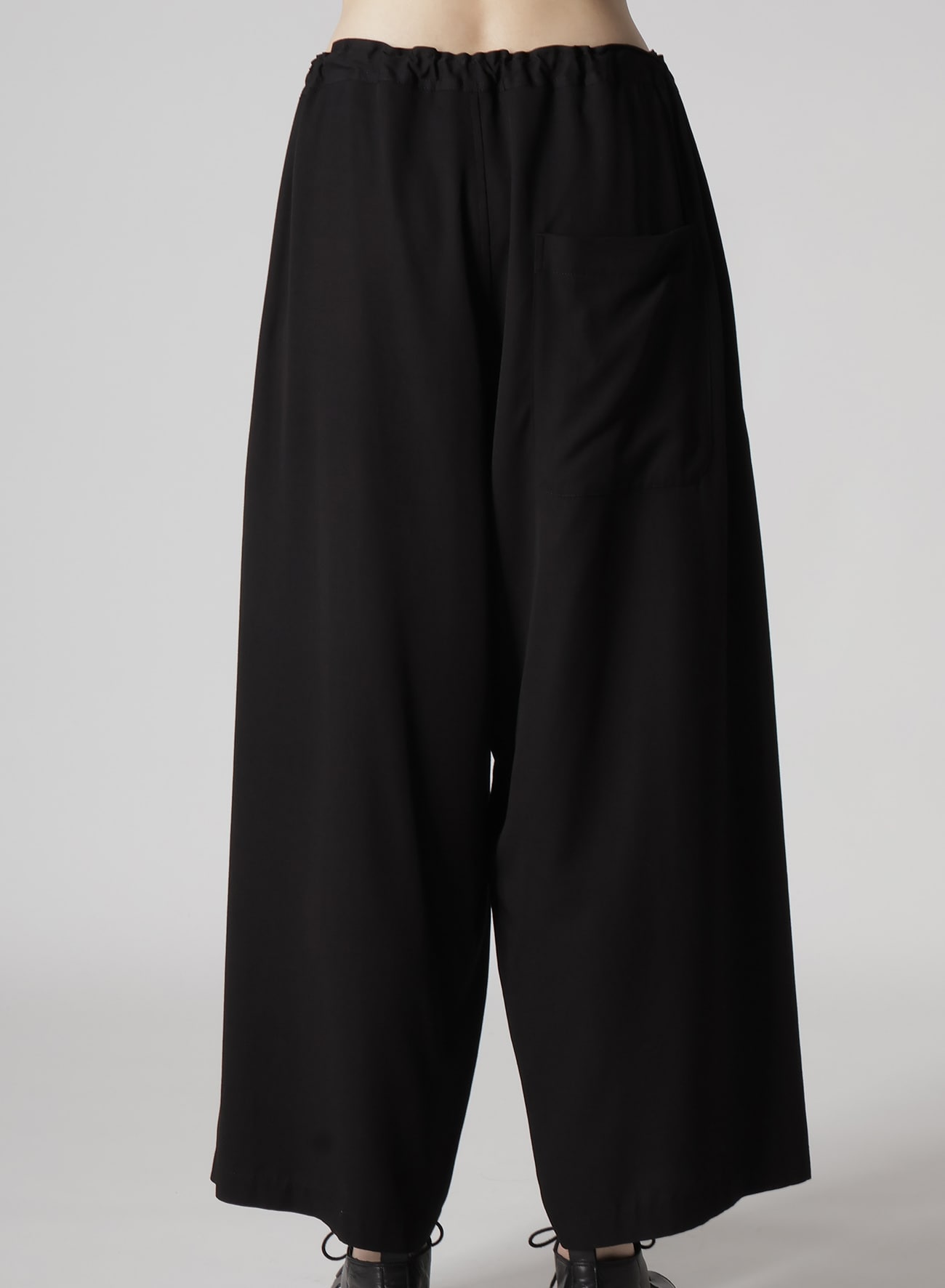 RAYON TWILL FRONT TUCKED WIDE PANTS