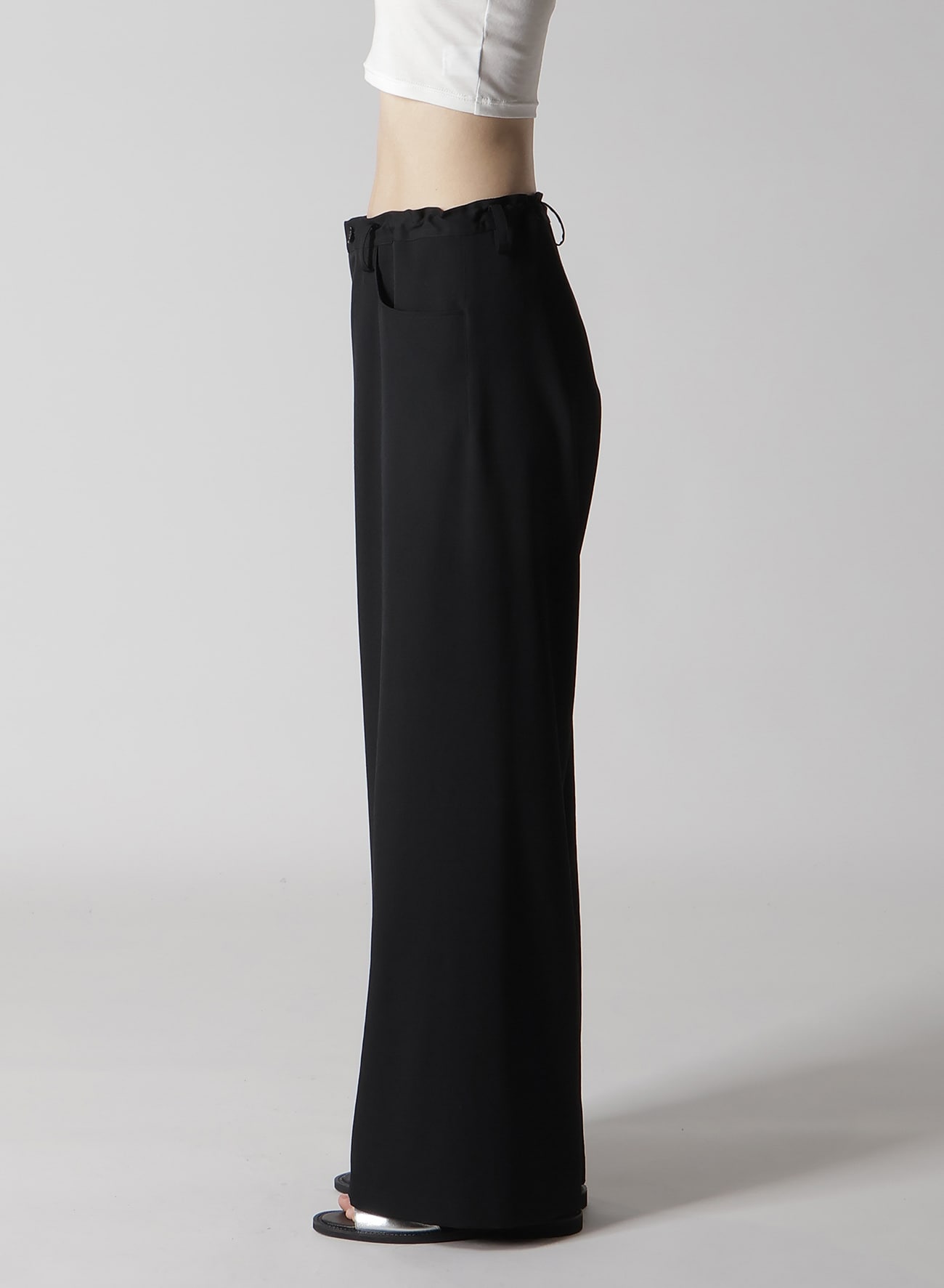 WOOL GABARDINE LONG STRAIGHT PANTS