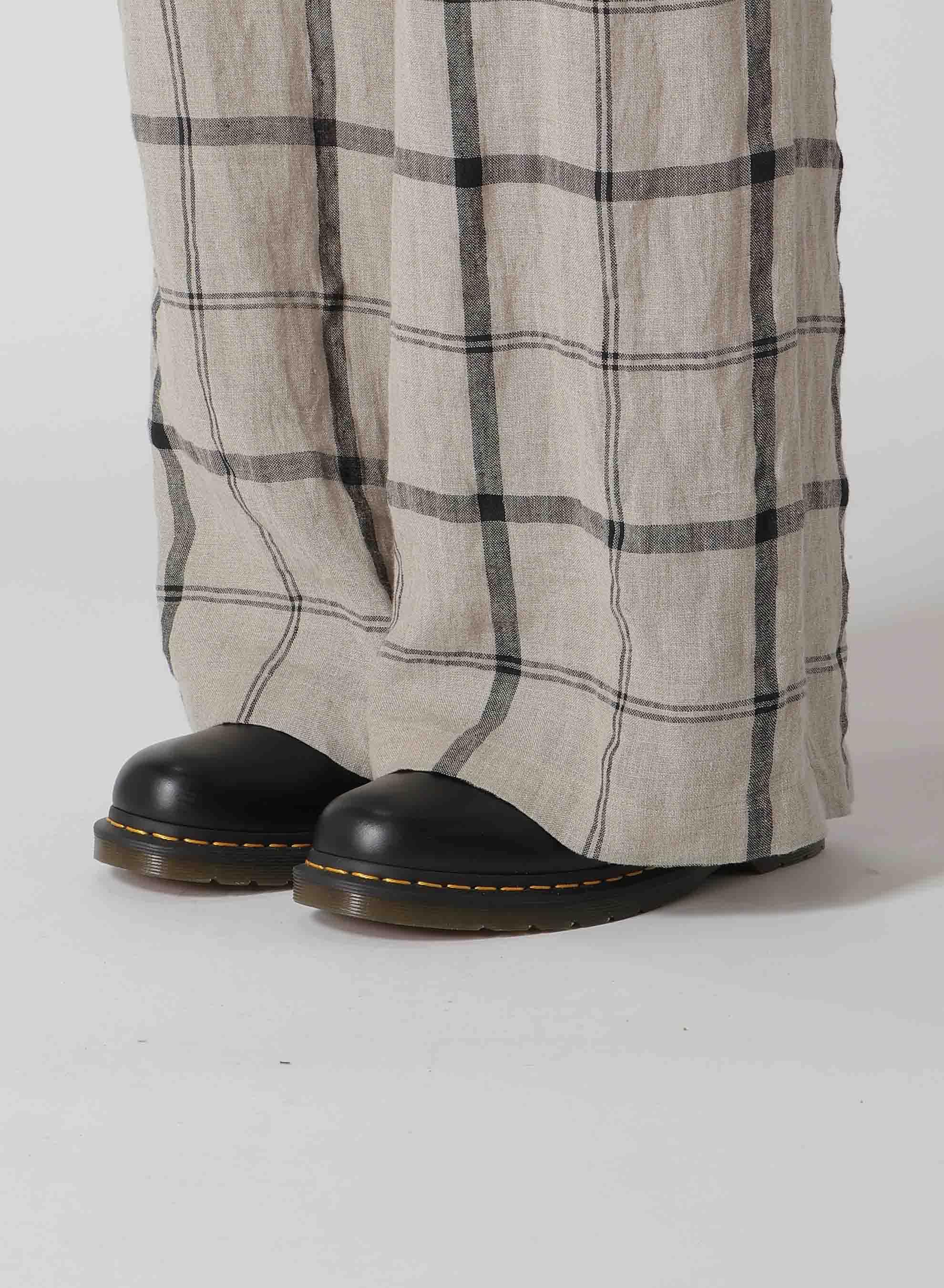 【1/23 12:00 Release】LINEN/NYLON PLAID LONG STRAIGHT PANTS