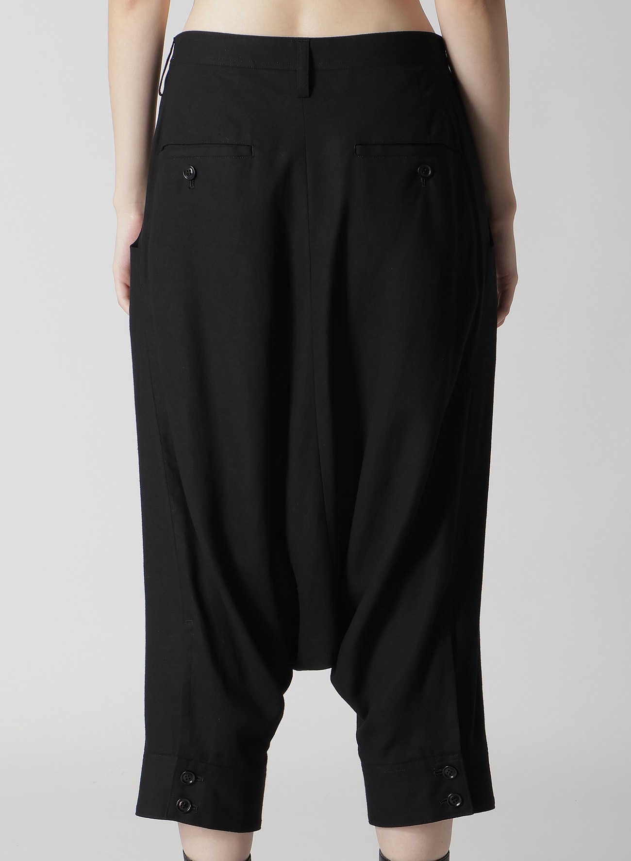 RAYON/LINEN SHEETING CUFFED HEM SARROUEL PANTS
