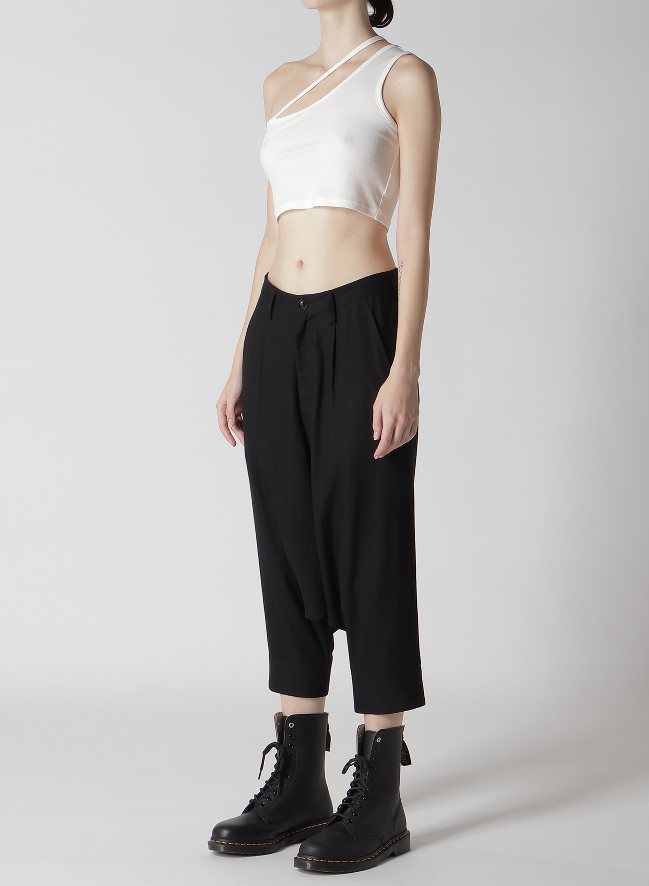 RAYON/LINEN SHEETING CUFFED HEM SARROUEL PANTS