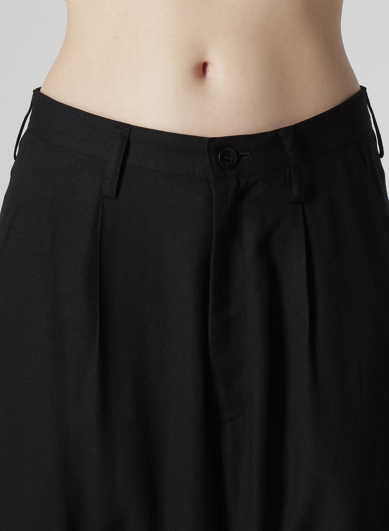 RAYON/LINEN SHEETING CUFFED HEM SARROUEL PANTS
