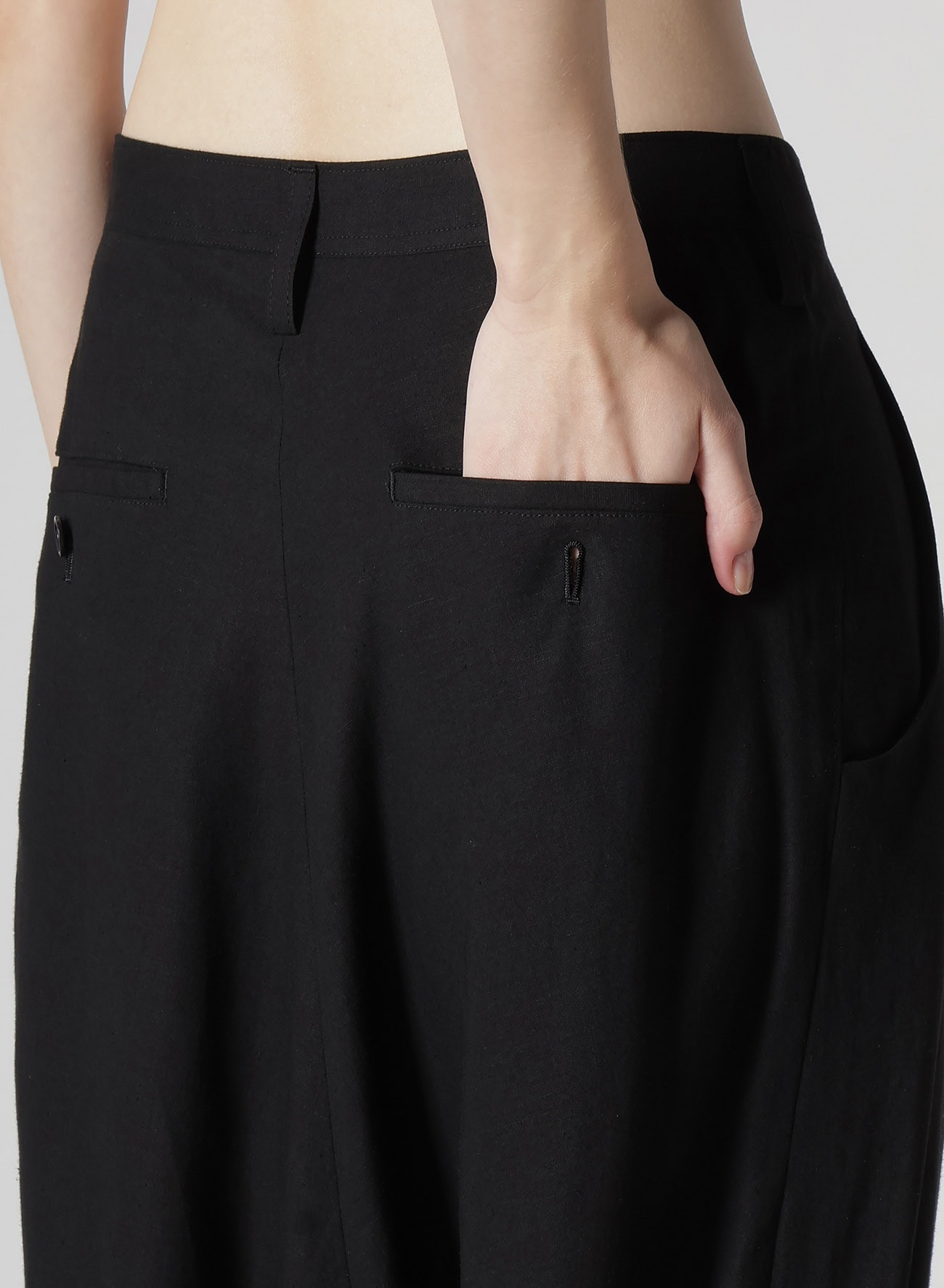 RAYON/LINEN SHEETING CUFFED HEM SARROUEL PANTS