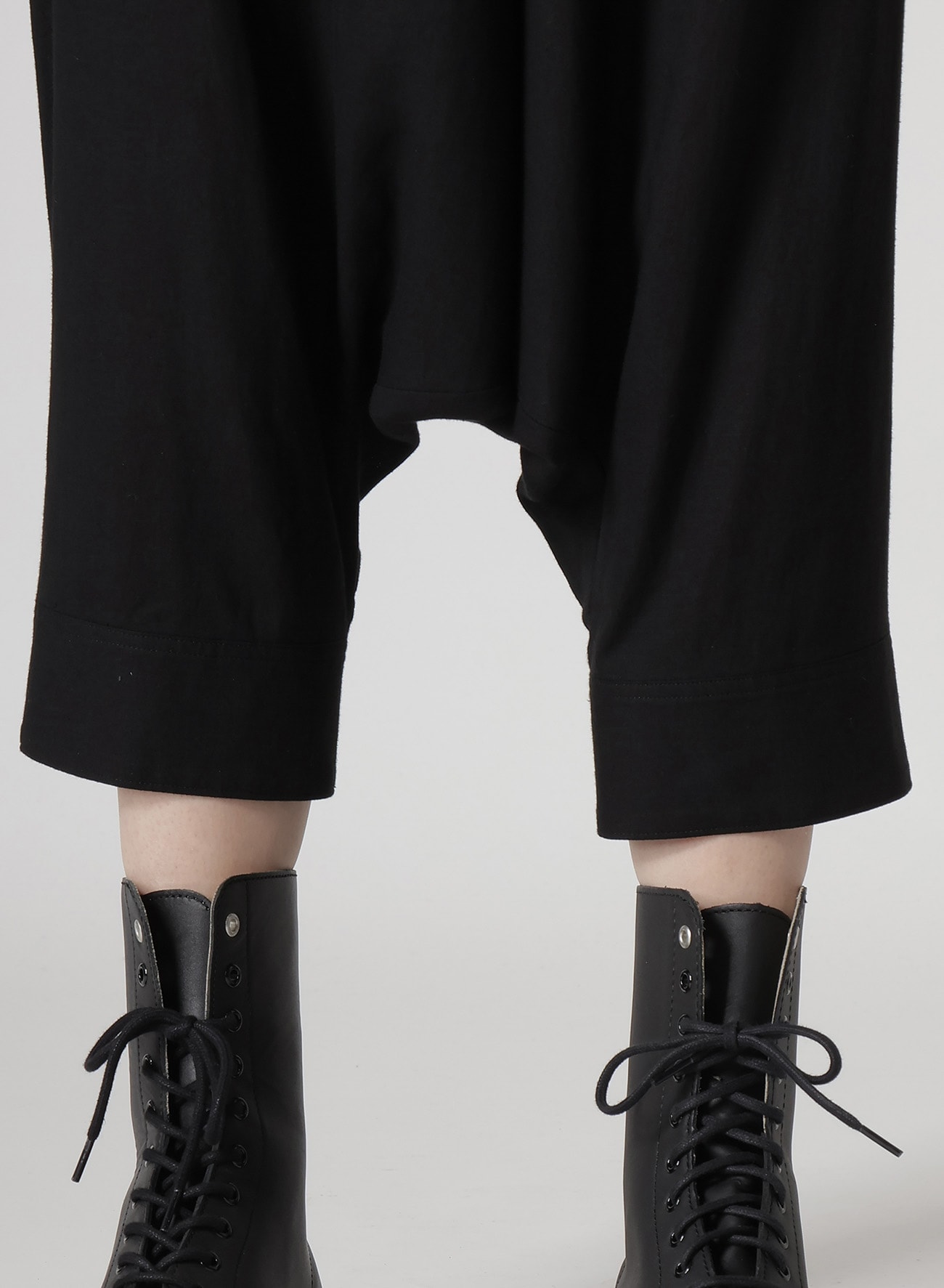 RAYON/LINEN SHEETING CUFFED HEM SARROUEL PANTS