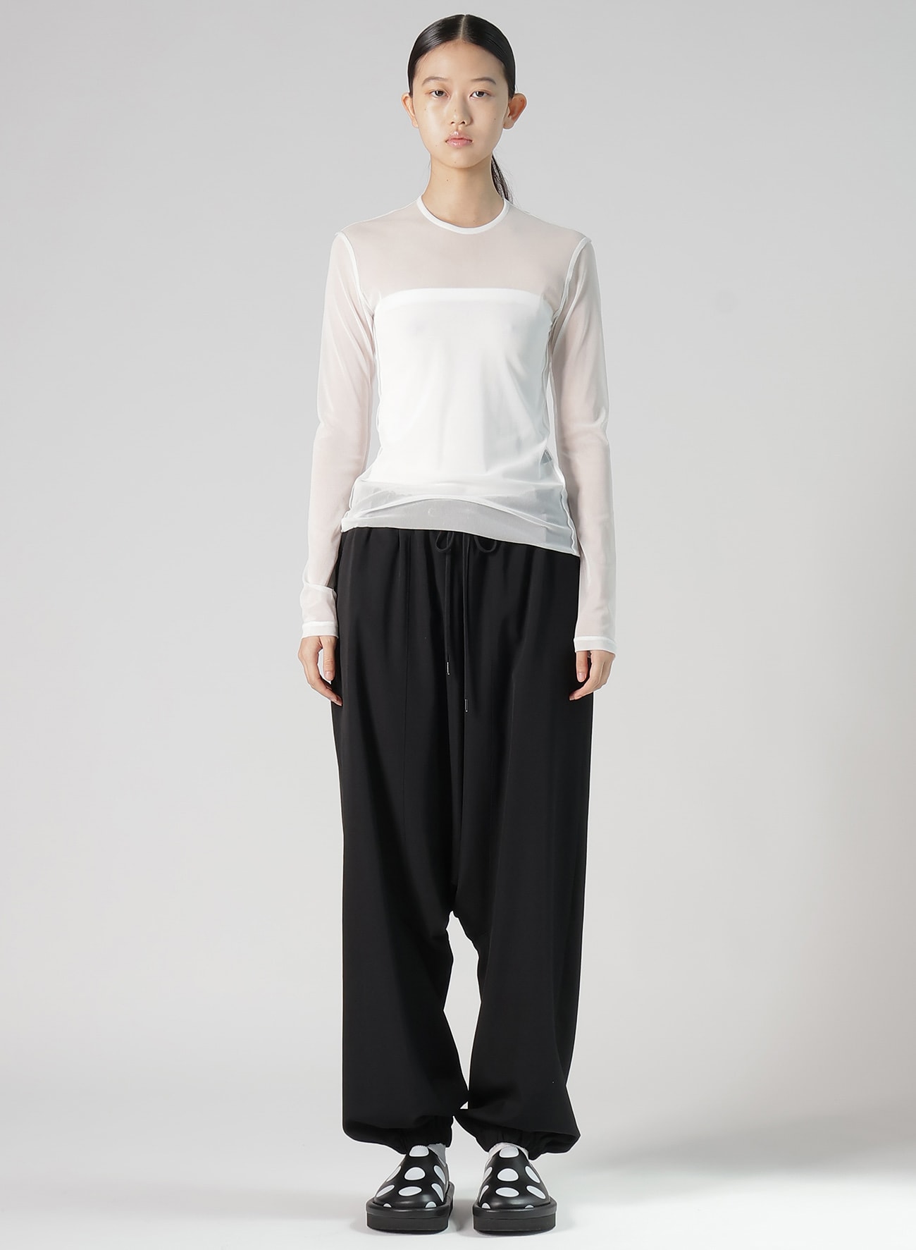 WOOL GABARDINE SARROUEL PANTS