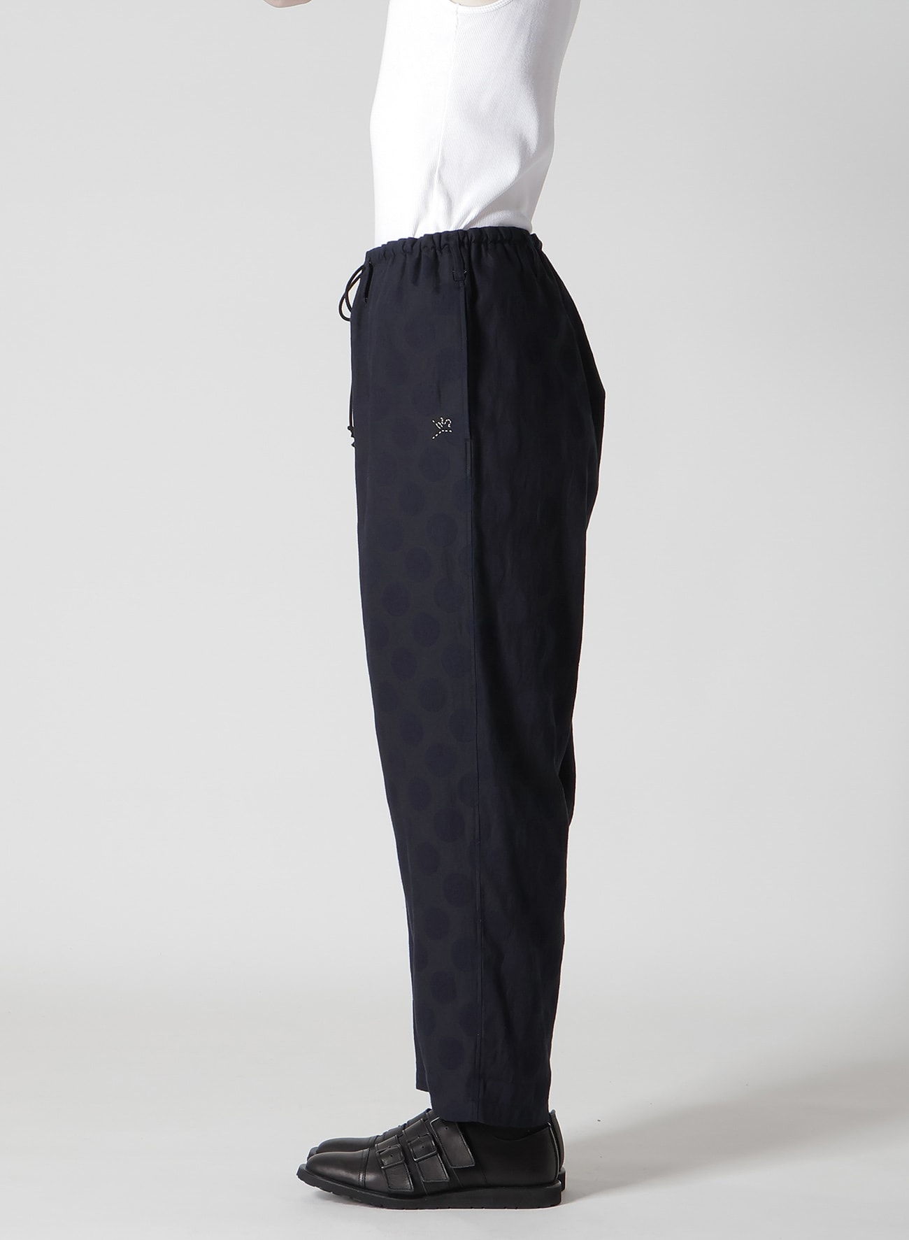 5OZ POLKA DOTS JQ DENIM Y'S STITCH PANTS W/ WAIST STRING