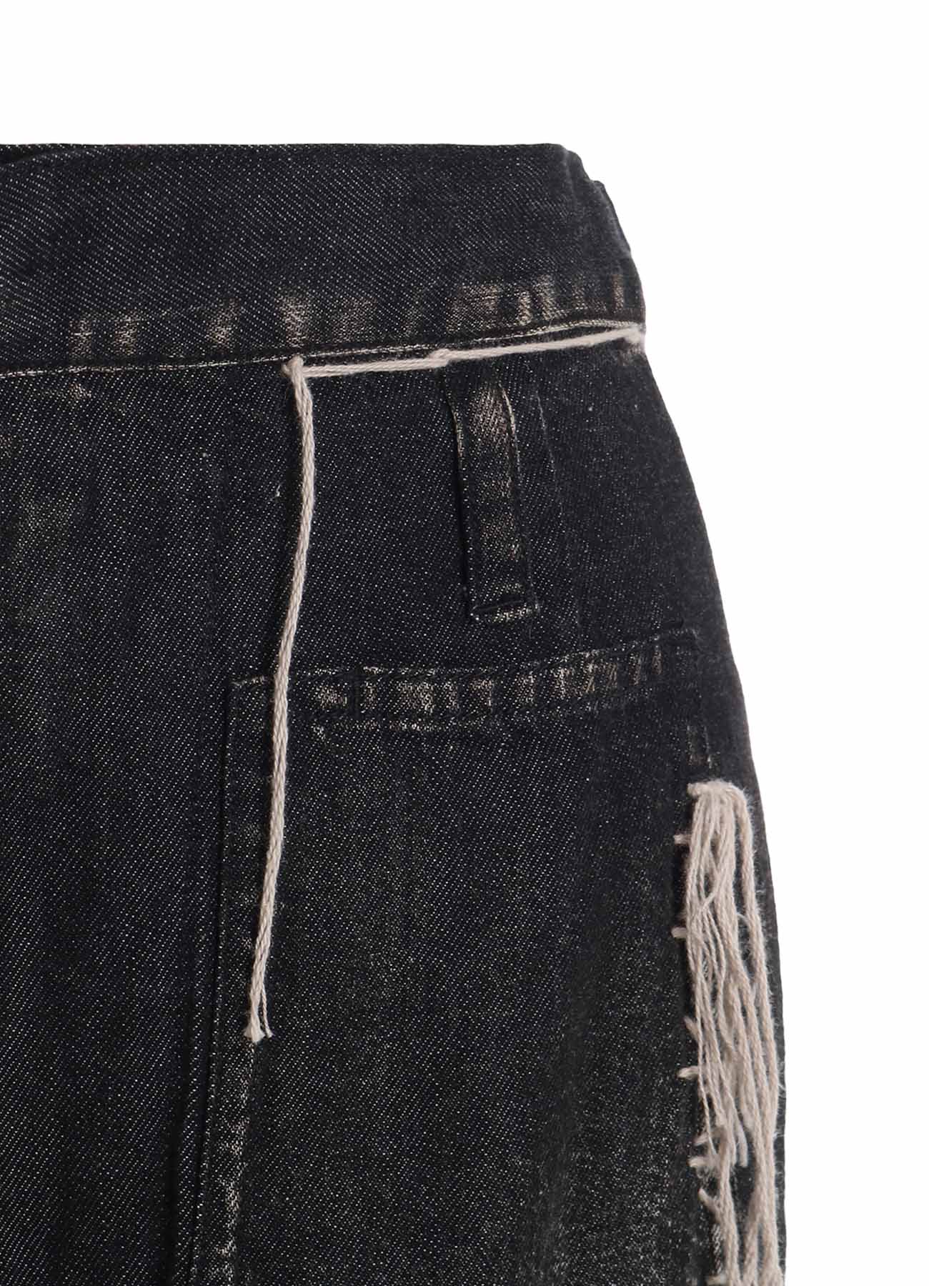SPOTTED DENIM PATCHED-POCKET PANTS