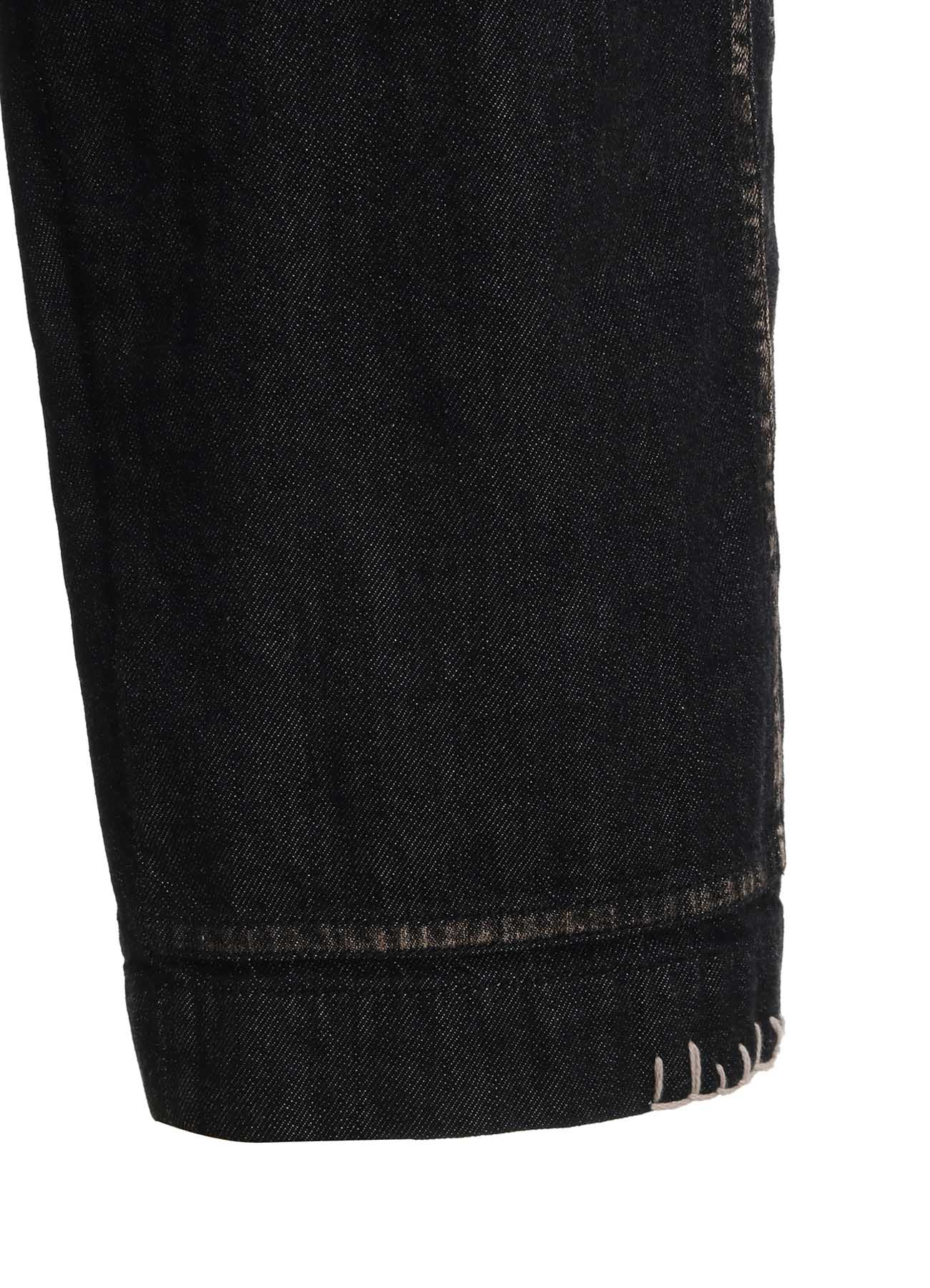 SPOTTED DENIM PATCHED-POCKET PANTS