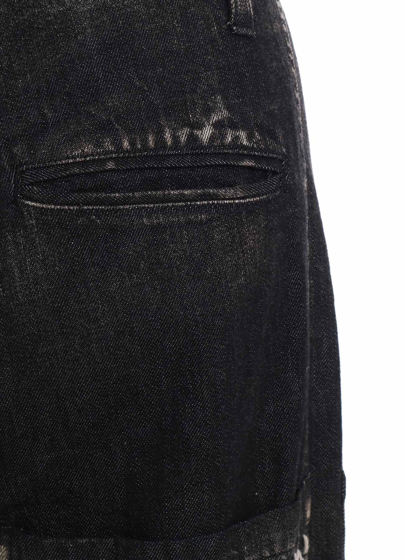 SPOTTED DENIM PATCHED-POCKET PANTS