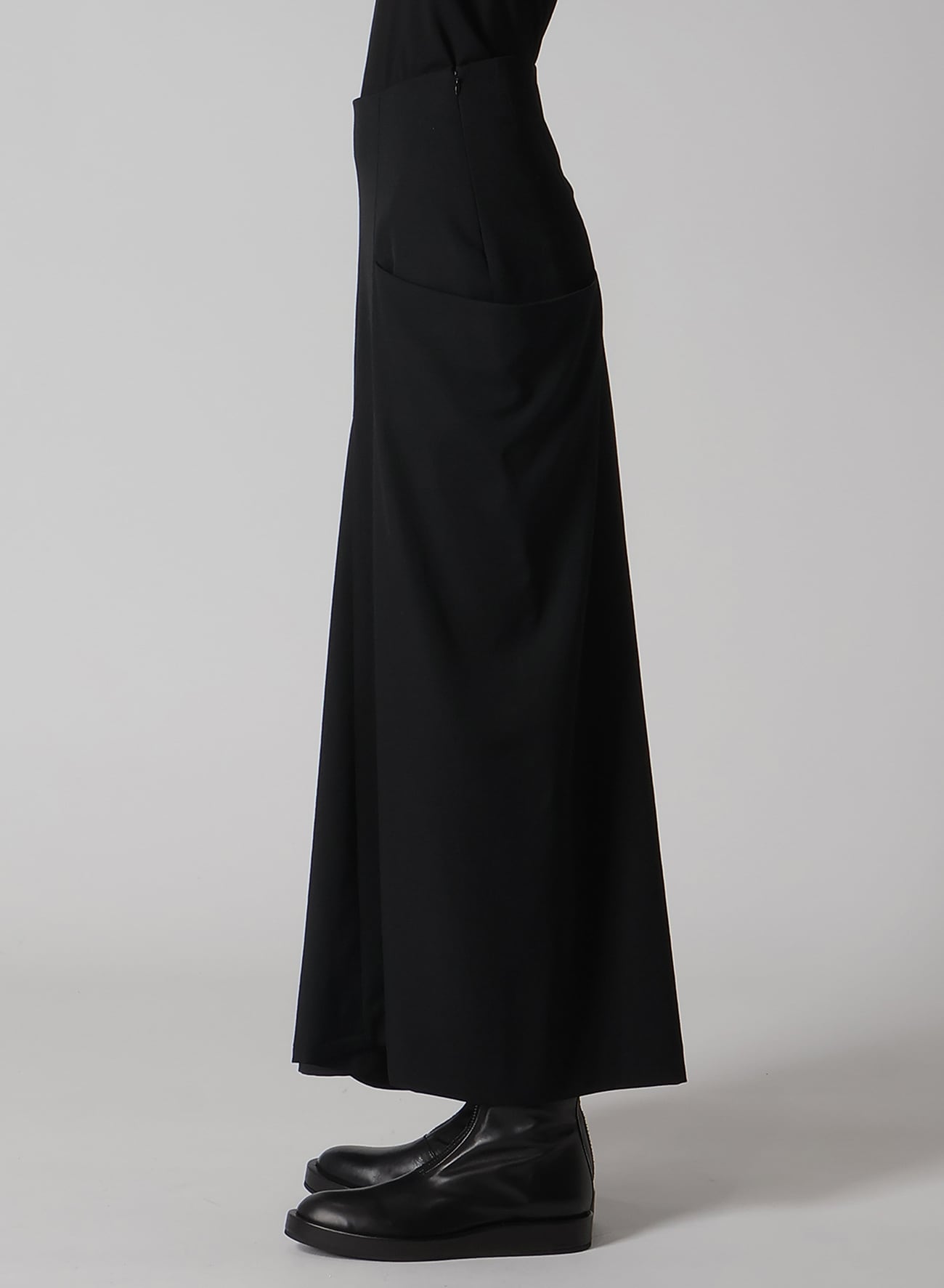 WOOL GABARDINE LEFT CLOTH SKIRT