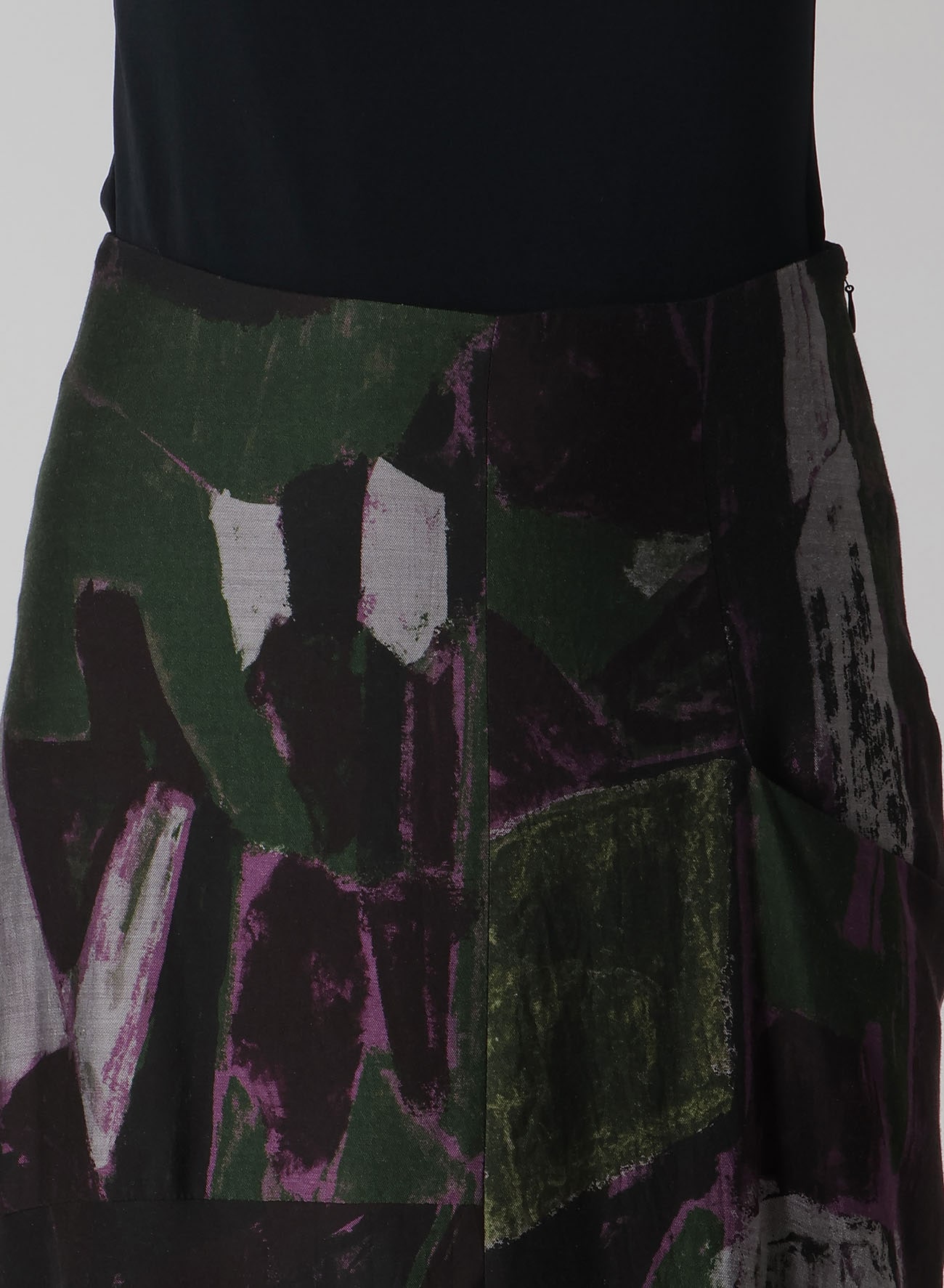 CU/DUNGAREE TWILL PAINTED CITY LEFT CLOTH SKIRT