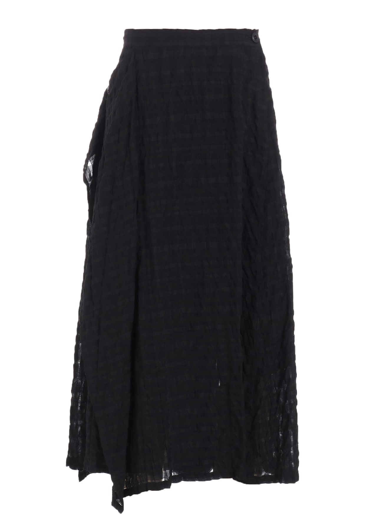 PLAID FRONT TRIANGLE STITCH SKIRT(XS Black): Y's｜THE SHOP