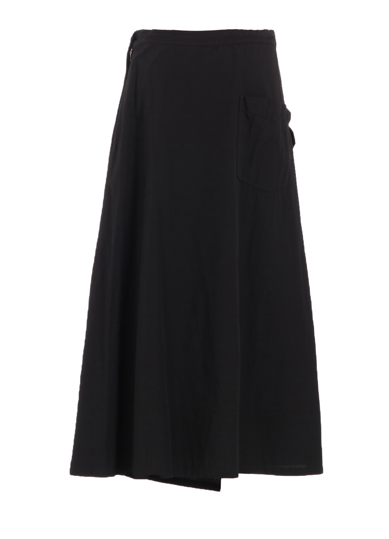 COTTON BROAD GARMENT DYEING FRONT TRIANGLE STITCH SKIRT