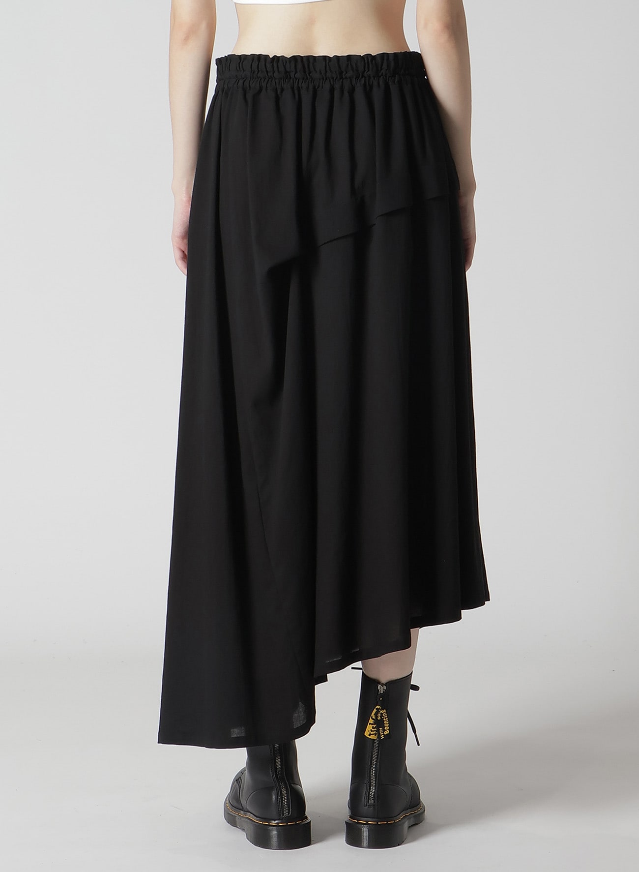 COTTON BOYLE VIYELLA RIGHT TUCKED ASYMMETERY SKIRT(S Black COTTON BOYLE VIYELLA RIGHT TUCKED ASYMMETERY SKIRT(S Black
