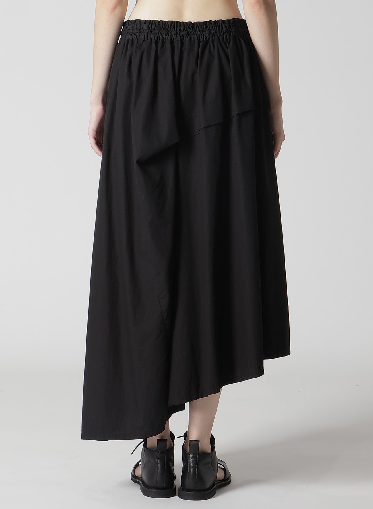 COTTON BROAD GARMENT DYEING RIGHT TU+J343CKED ASYMMETRIC SKIRT