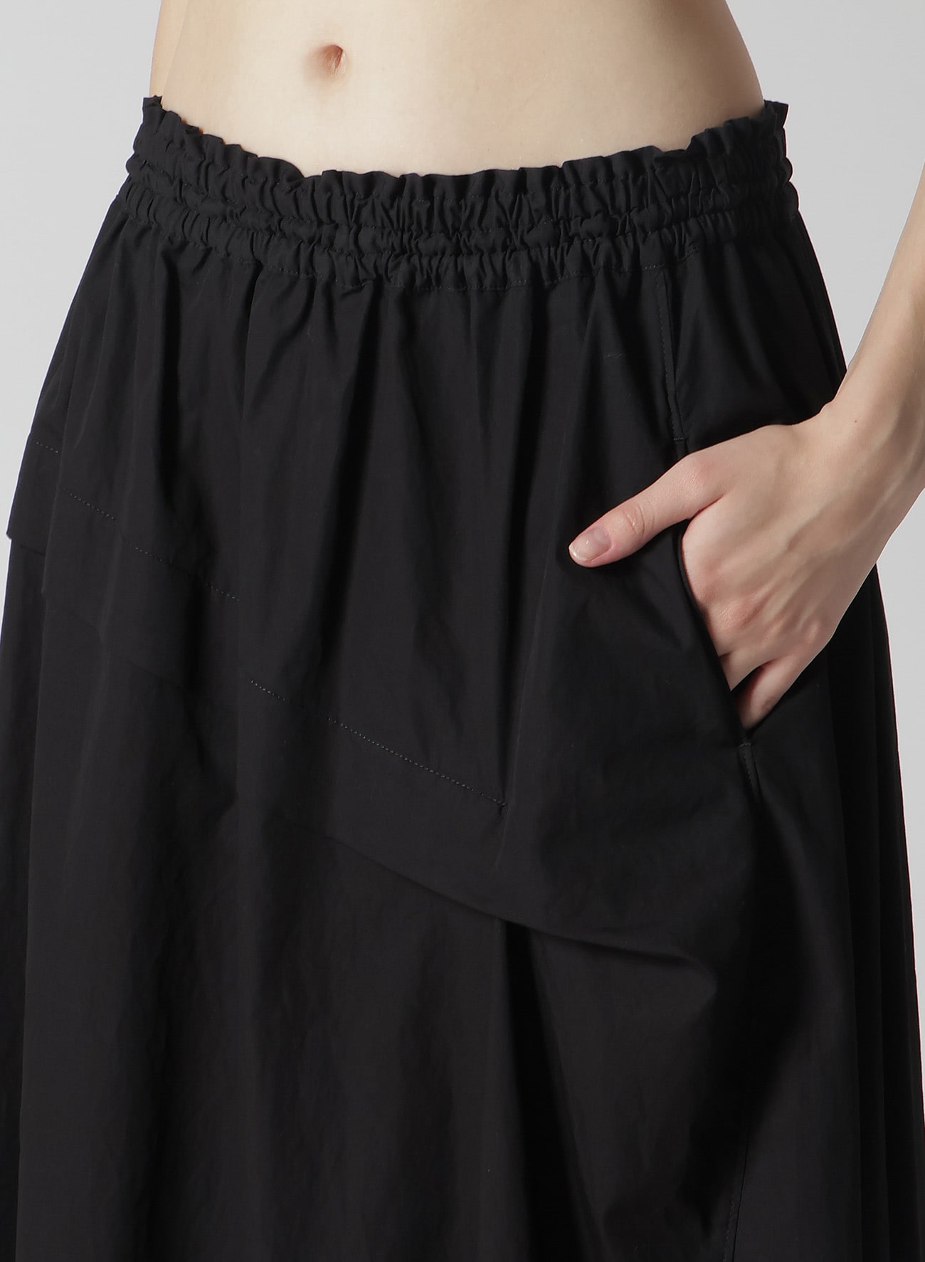 COTTON BROAD GARMENT DYEING RIGHT TU+J343CKED ASYMMETRIC SKIRT