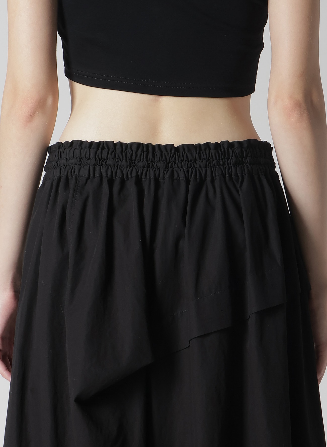 COTTON BROAD GARMENT DYEING RIGHT TU+J343CKED ASYMMETRIC SKIRT