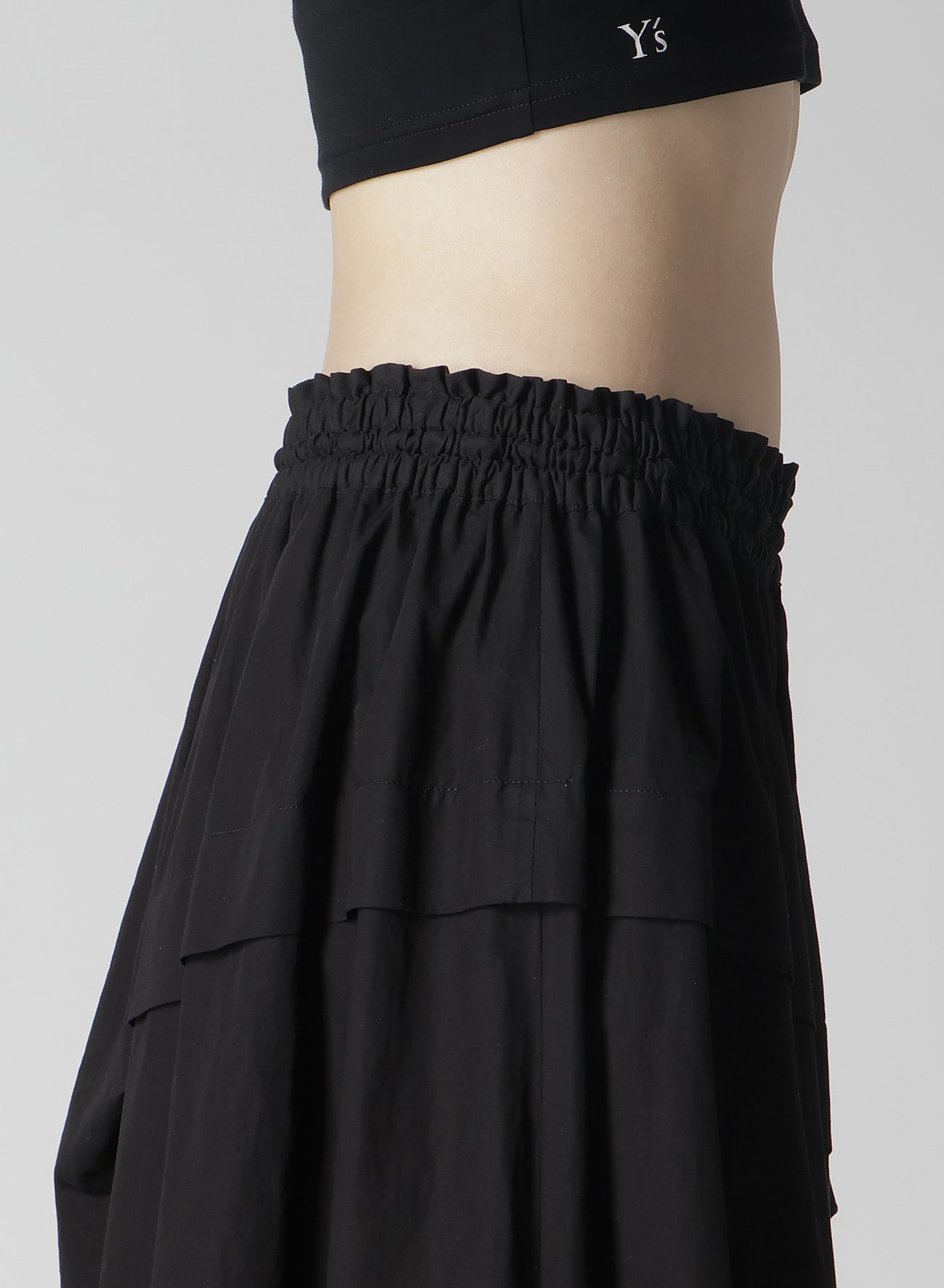 COTTON BROAD GARMENT DYEING RIGHT TU+J343CKED ASYMMETRIC SKIRT