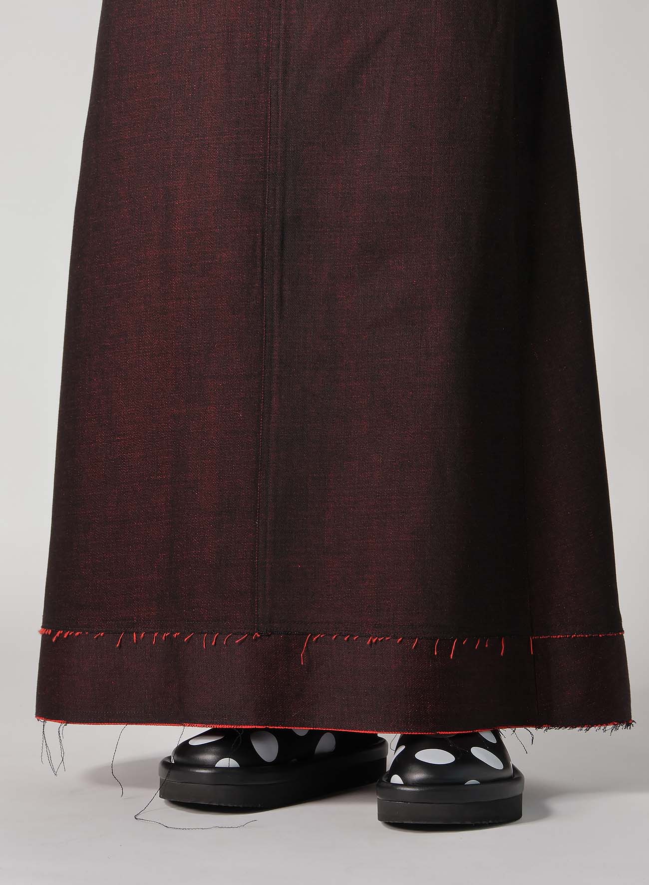 【2/5 12:00 Release】BACK RED BLACK DENIM SKIRT