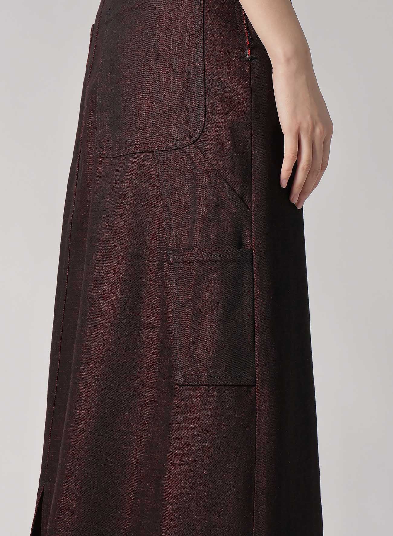 【2/5 12:00 Release】BACK RED BLACK DENIM SKIRT