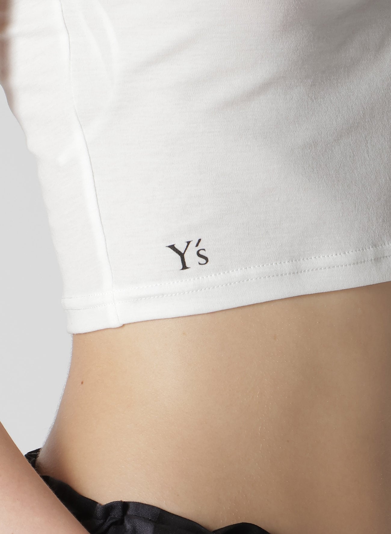 Y'S LOGO COTTON SINGLE SHOULDER T