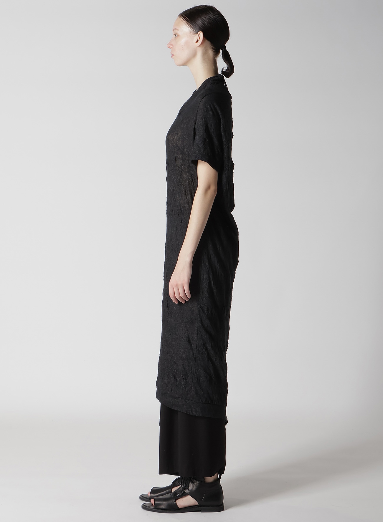 TUCK MILLING WRINKLE DRAPE DRESS