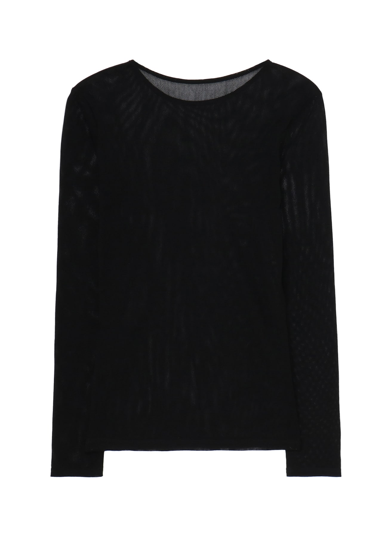 CELLULOSE TULLE WIDE NECKLINE LONG SLEEVE T