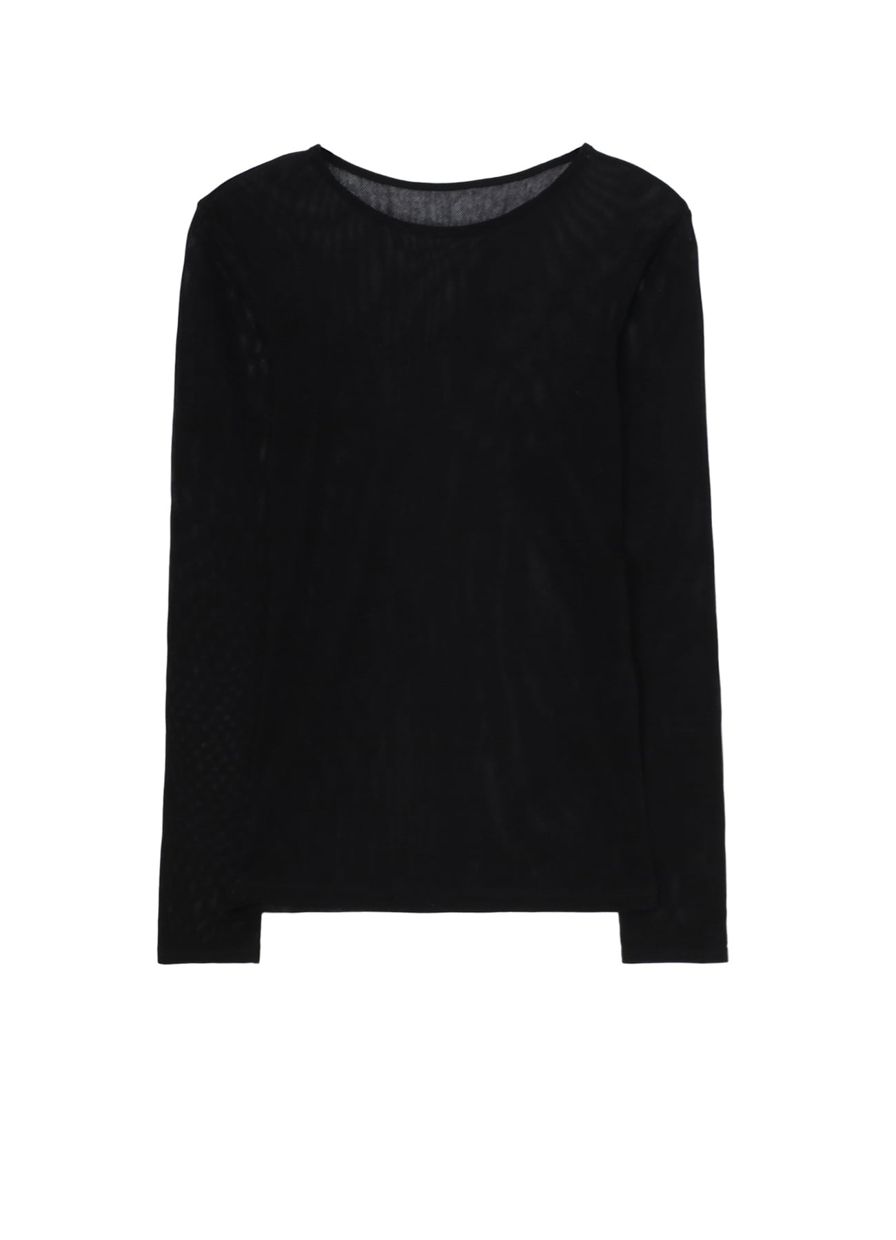 CELLULOSE TULLE WIDE NECKLINE LONG SLEEVE T