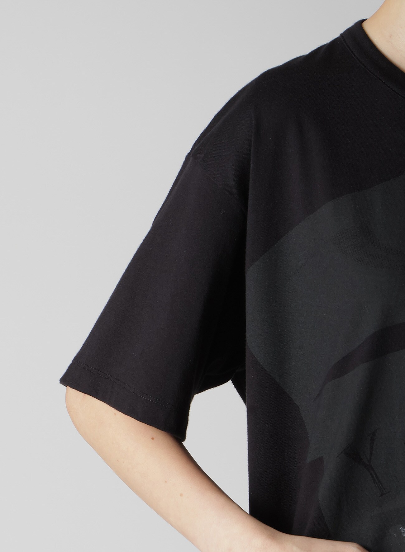 Y'S COLLAGE PRINT ROUND NECK SHORT SLEEVE T