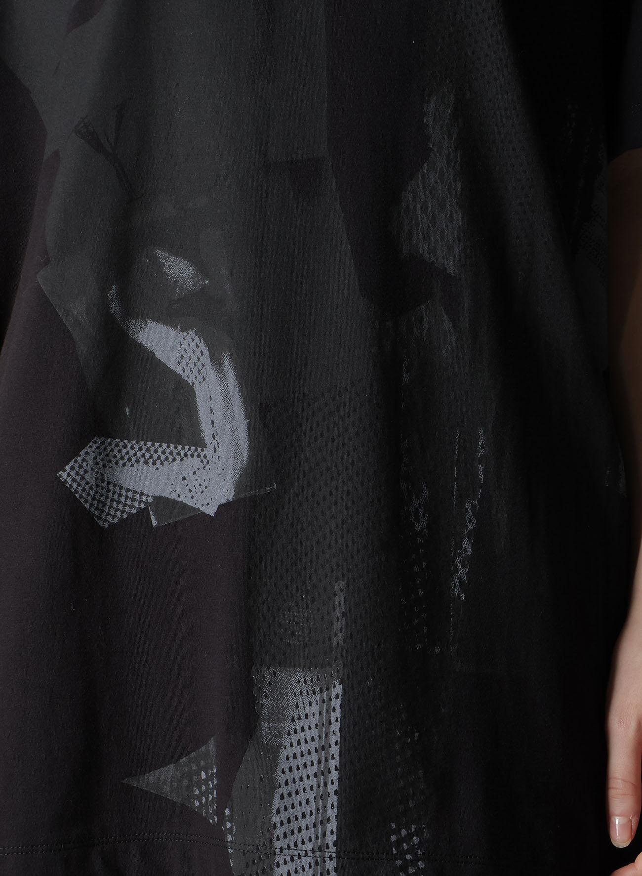 Y'S COLLAGE PRINT ROUND NECK SHORT SLEEVE T