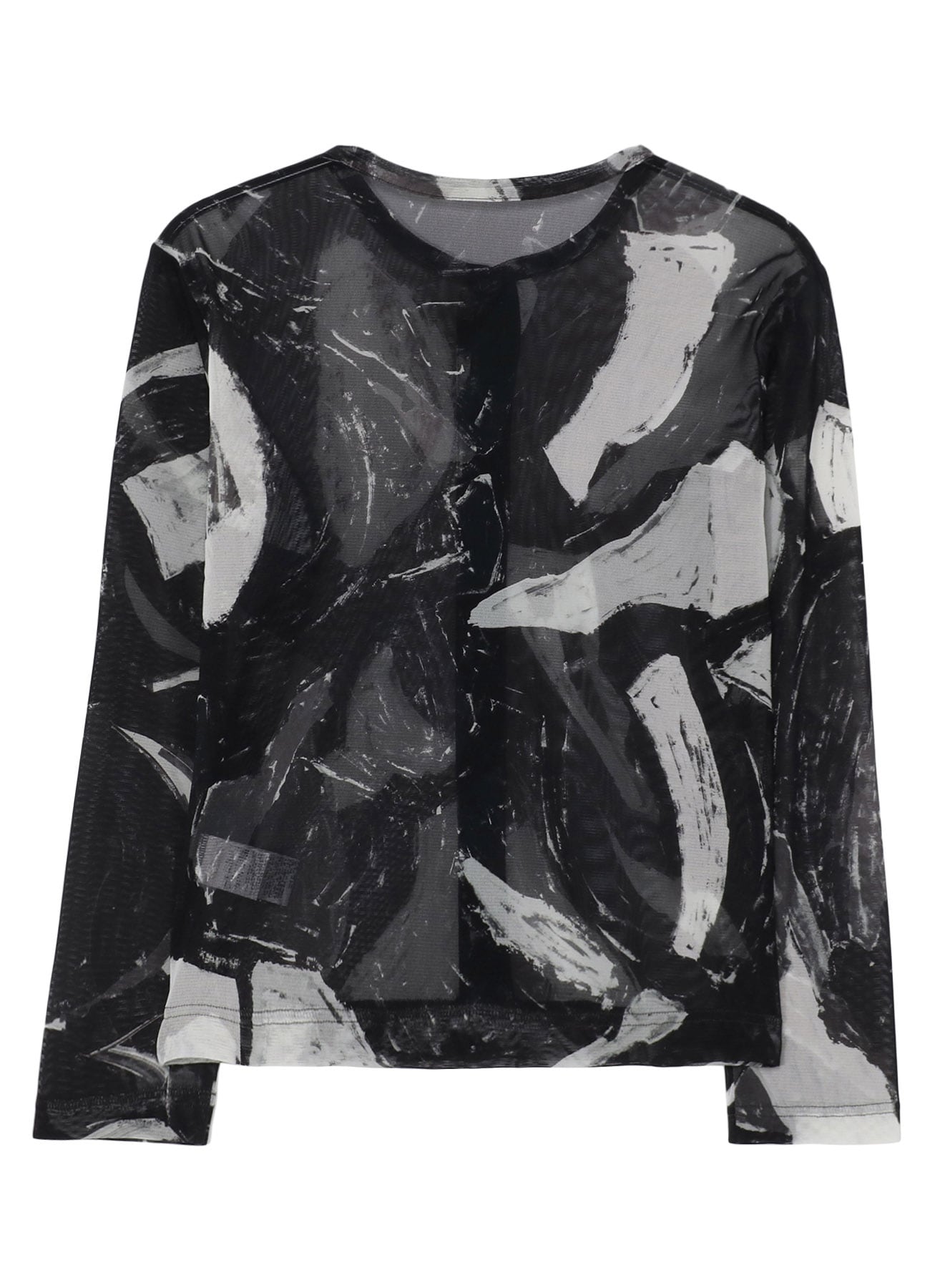 TULLE ABSTRACT PAINTING PATTERN LONG SLEEVE CARDIGAN