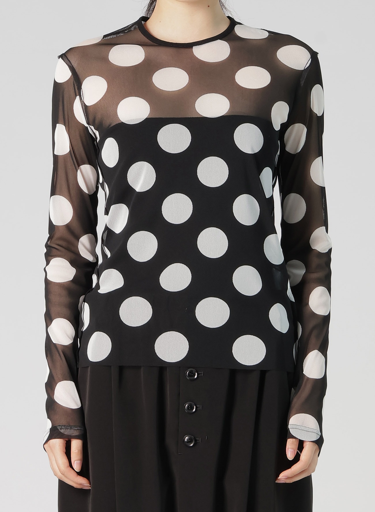 POLKA DOTS TULLE CREWNECK T