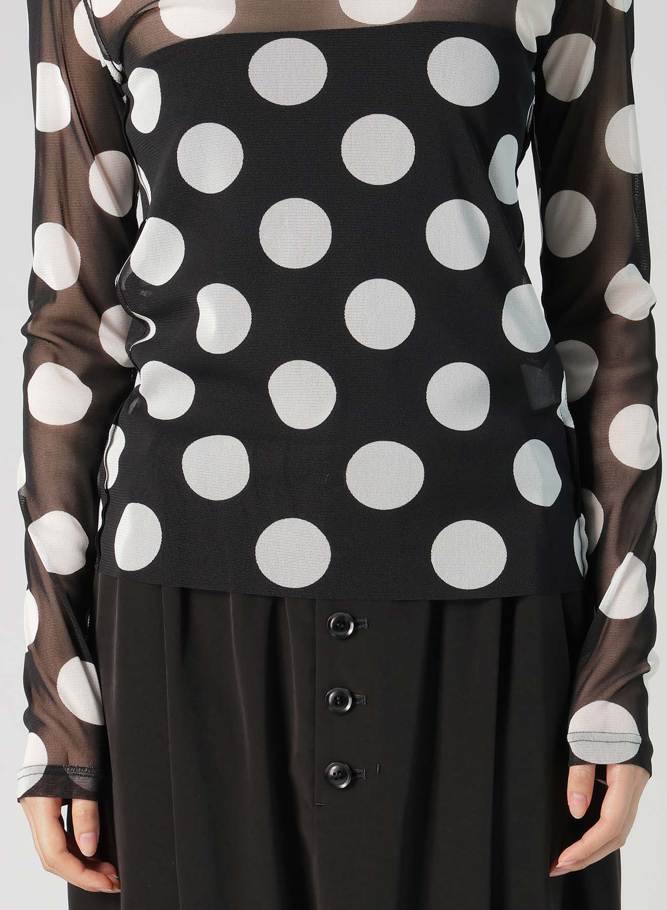 POLKA DOTS TULLE CREWNECK T