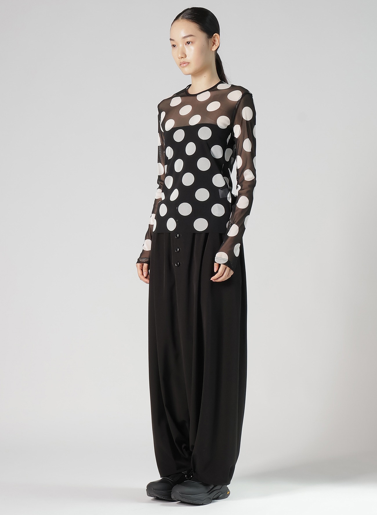 POLKA DOTS TULLE CREWNECK T