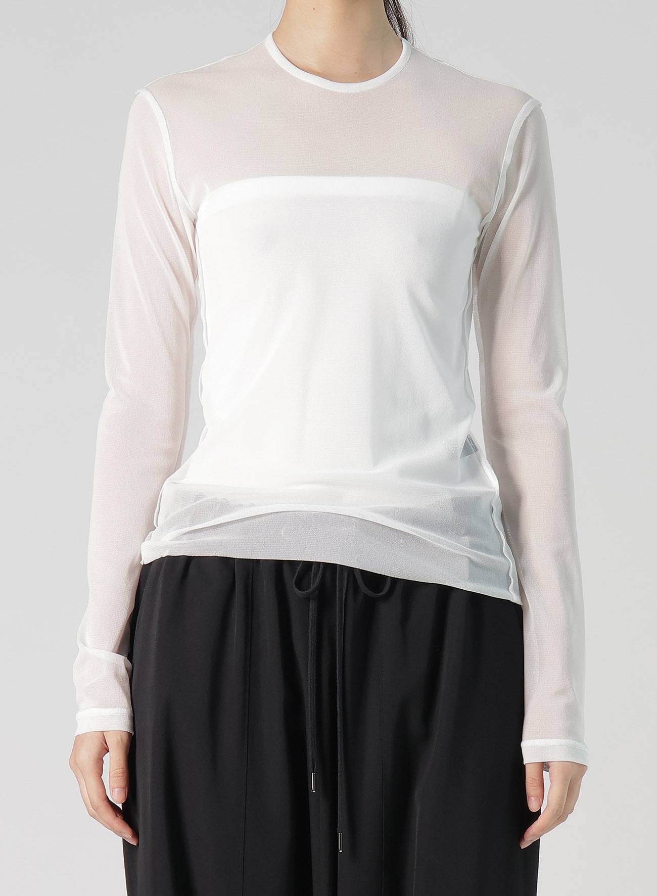 TULLE CREW NECK T