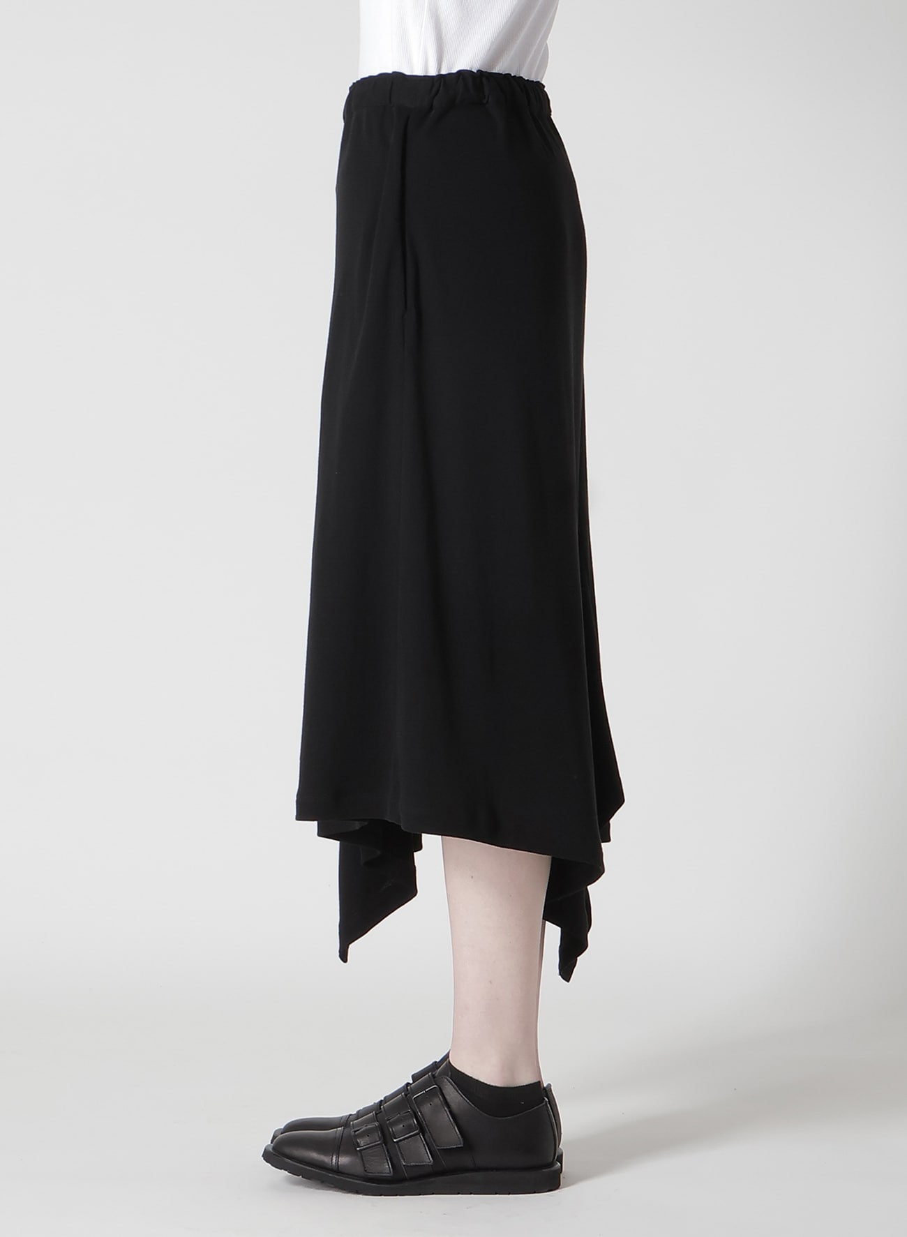 60/-HARD TWISTED MILANO RIB FRONT BACK SLIT SKIRT