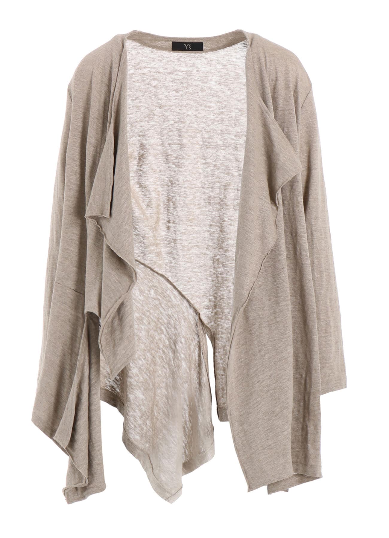 LINEN JERSEY DRAPE CARDIGAN