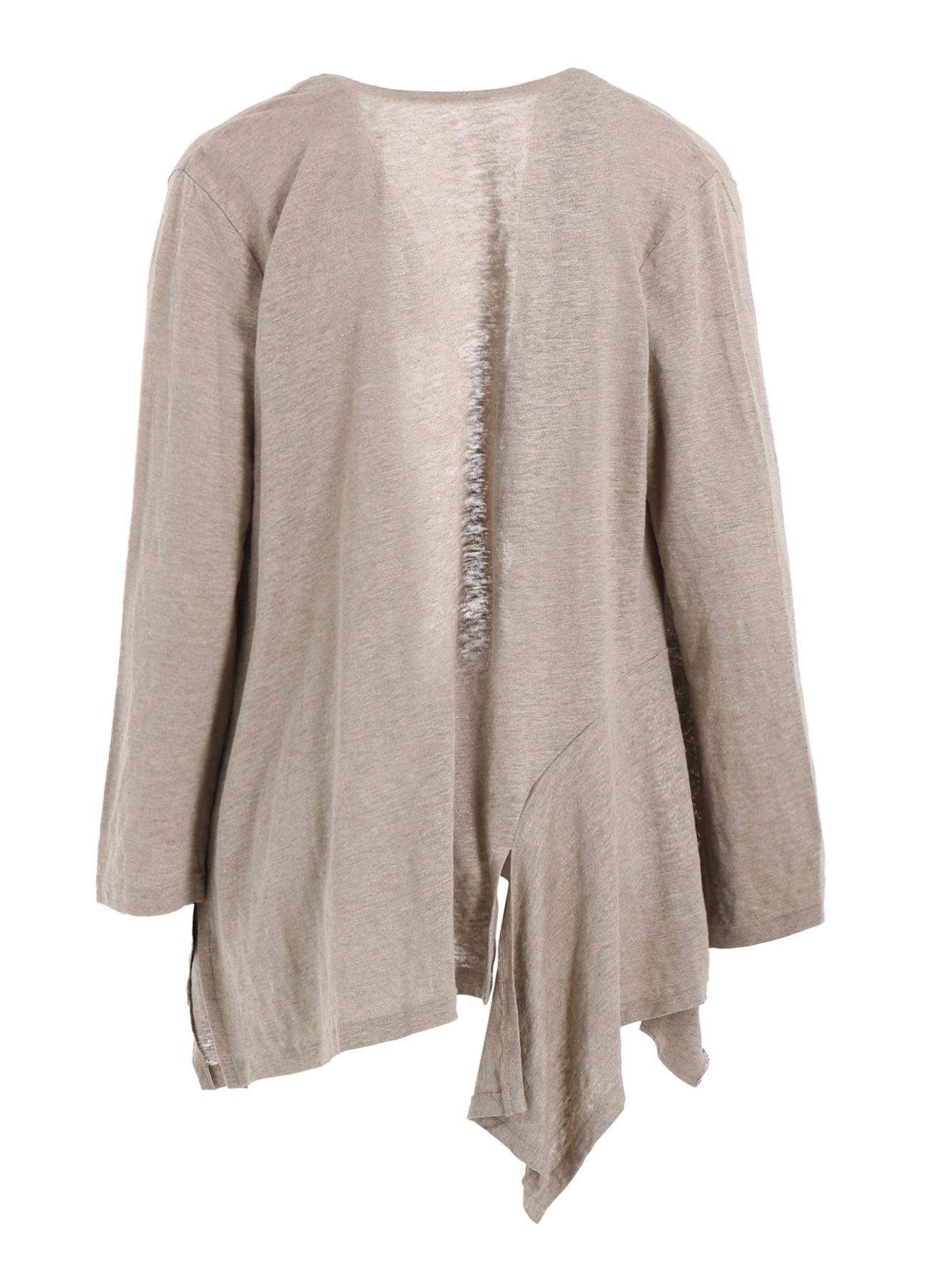 LINEN JERSEY DRAPE CARDIGAN