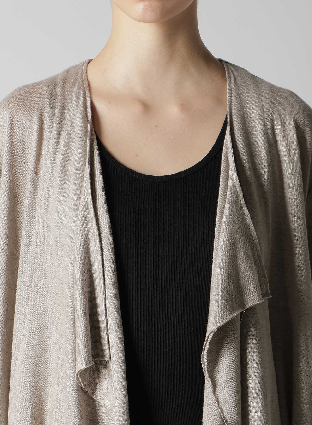 LINEN JERSEY DRAPE CARDIGAN