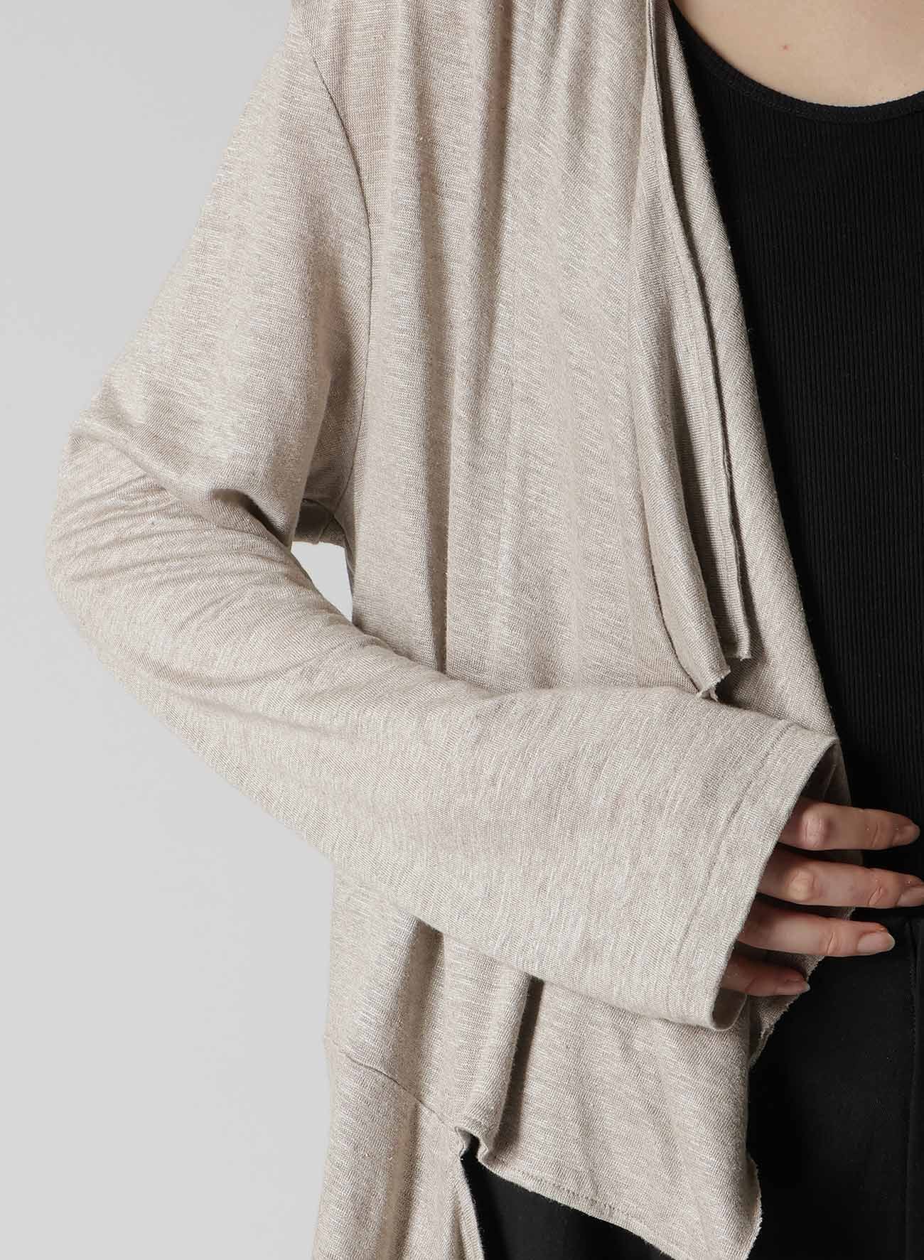 LINEN JERSEY DRAPE CARDIGAN