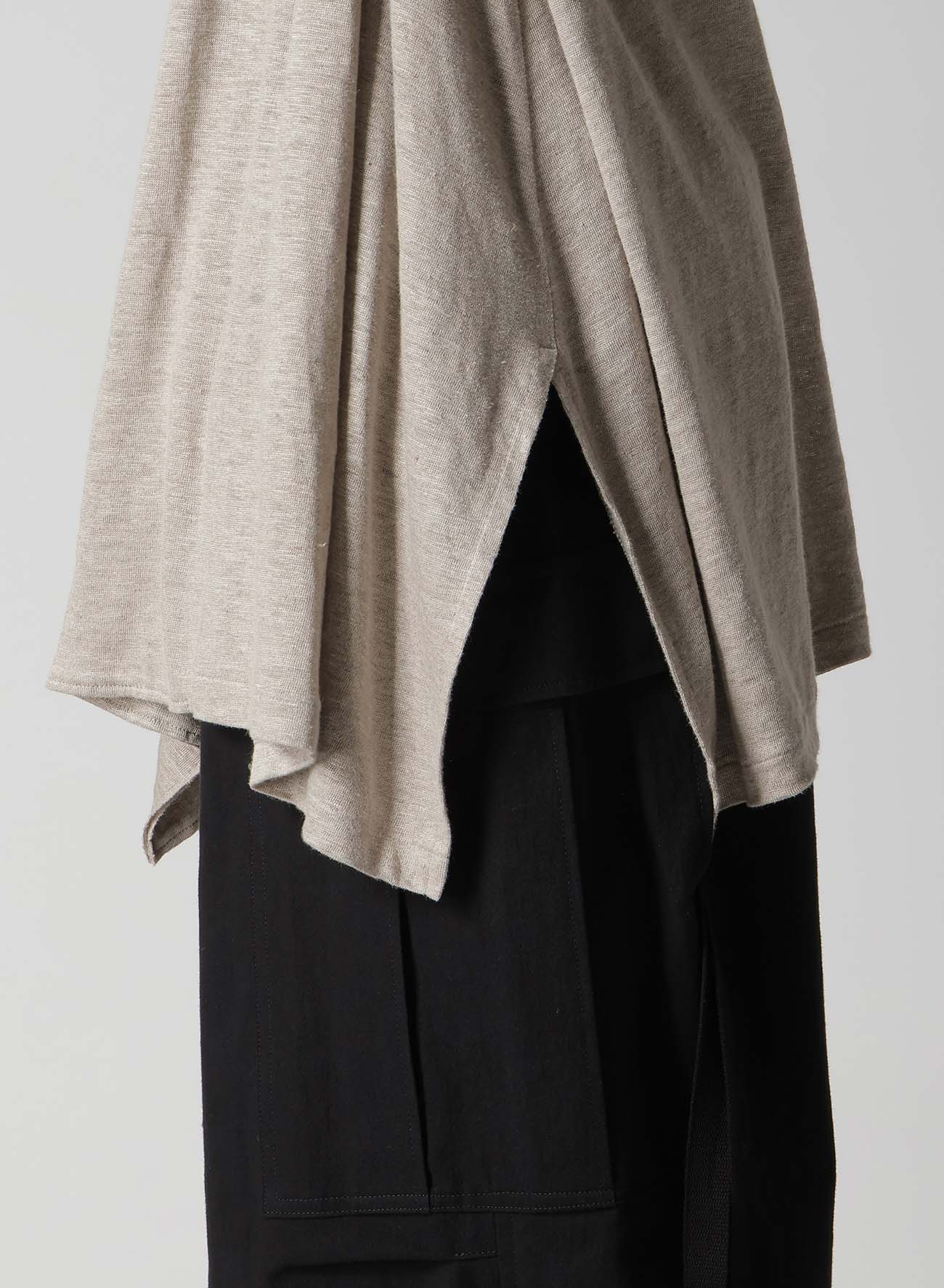 LINEN JERSEY DRAPE CARDIGAN