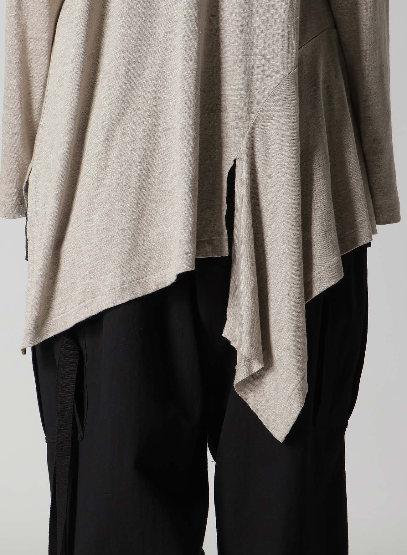 LINEN JERSEY DRAPE CARDIGAN