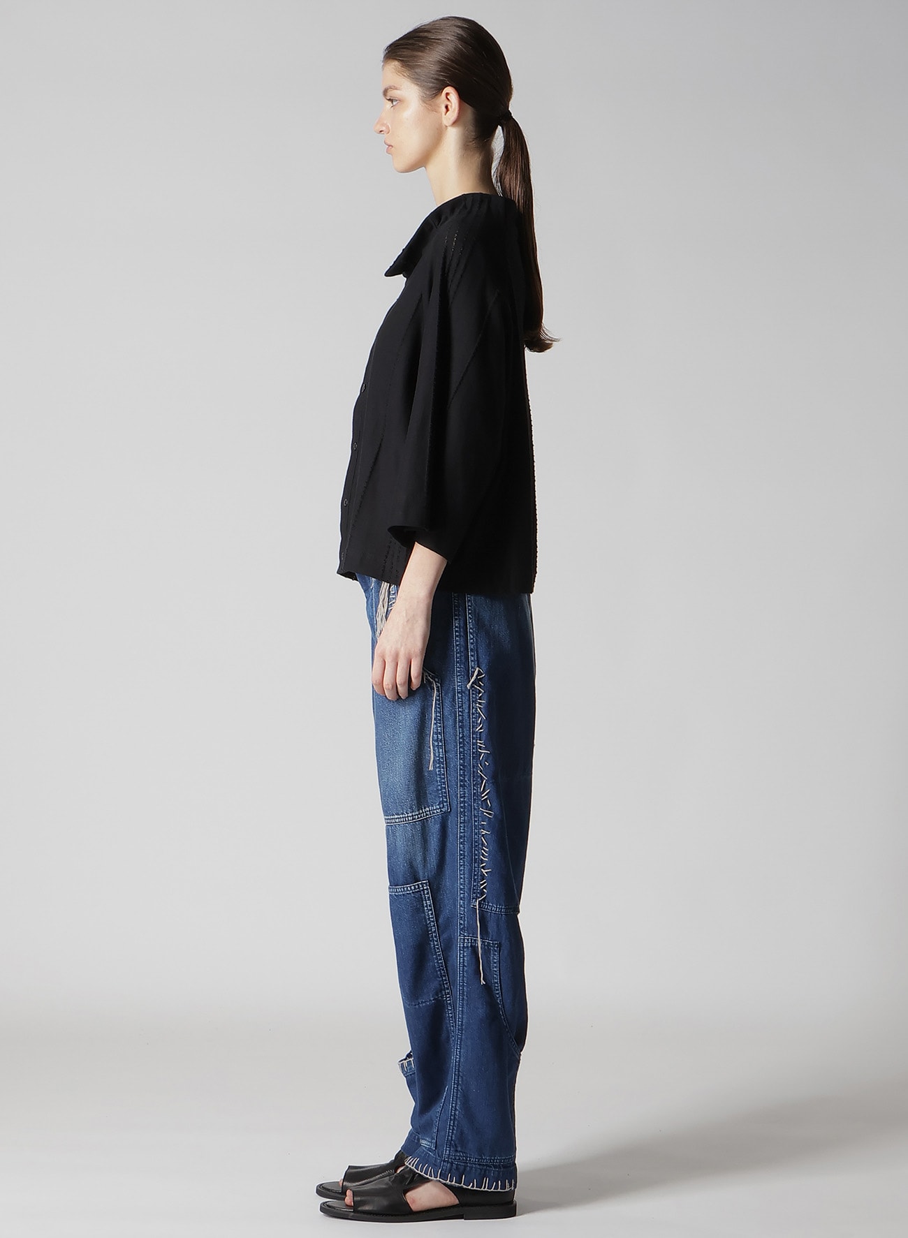JACQUARD JERSEY RAGLAN SLEEVE CARDIGAN