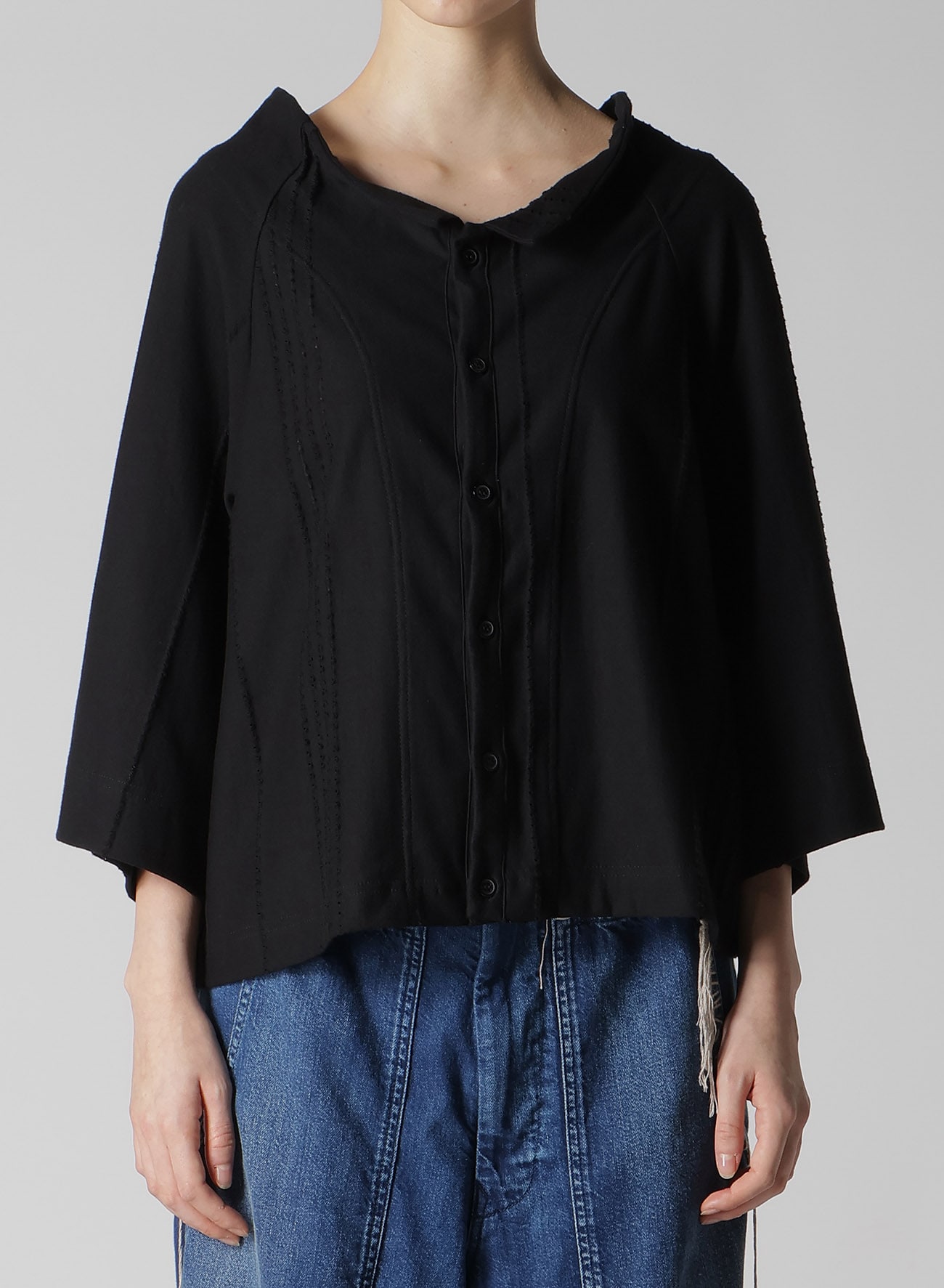 JACQUARD JERSEY RAGLAN SLEEVE CARDIGAN