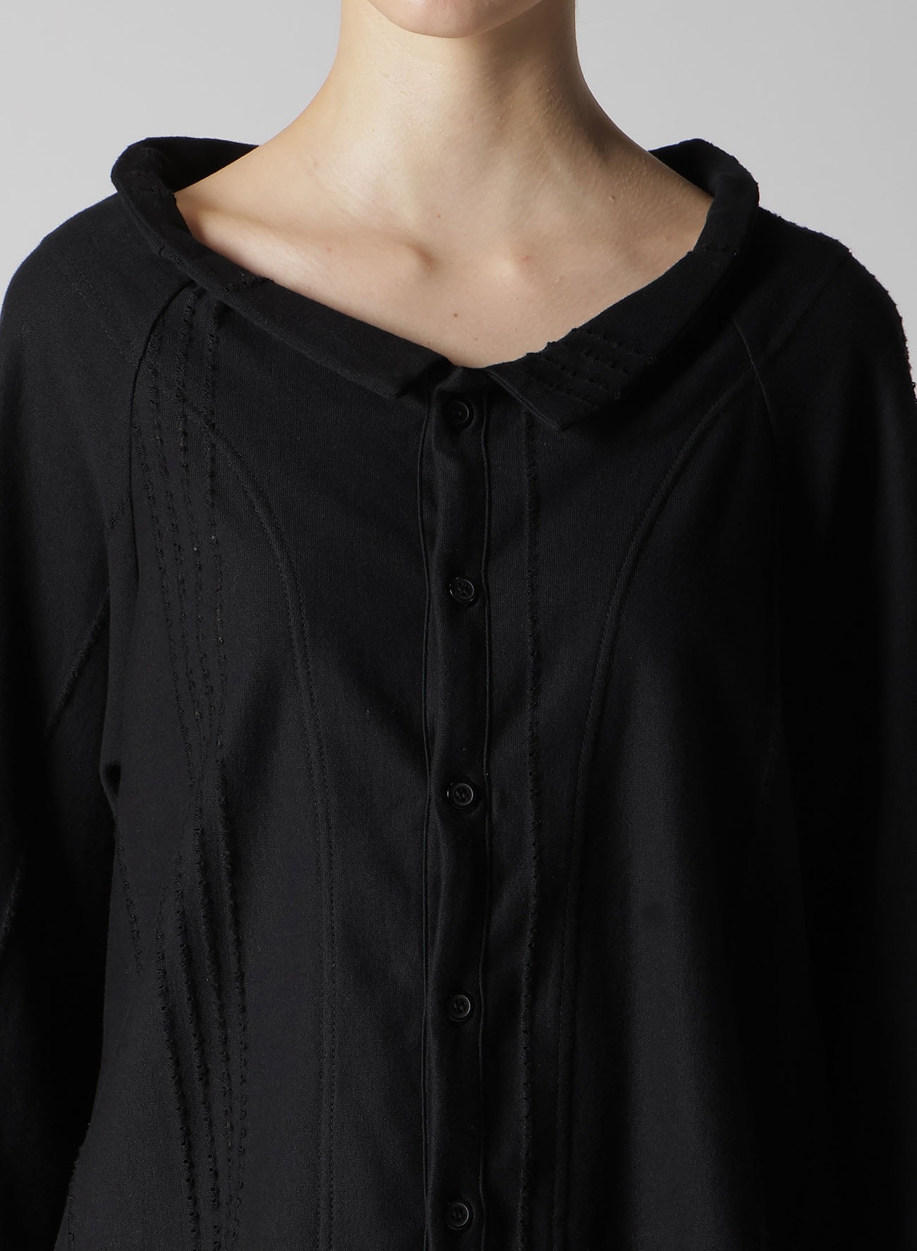 JACQUARD JERSEY RAGLAN SLEEVE CARDIGAN